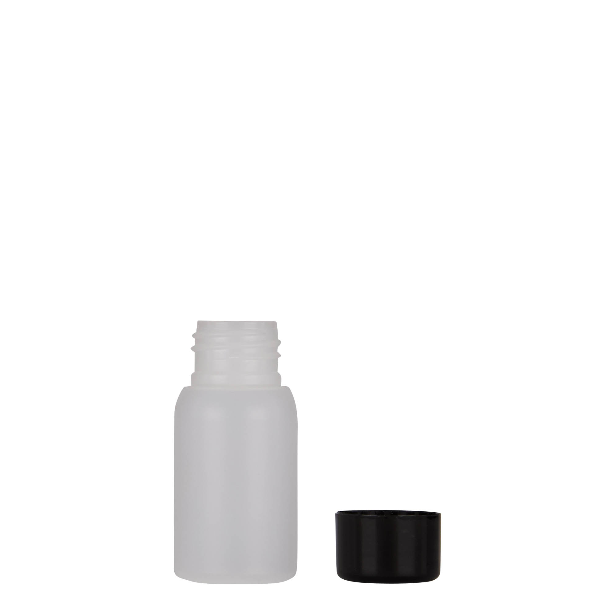 Botella de plástico de 30 ml 'Tuffy', HDPE, natural, boca: 24/410