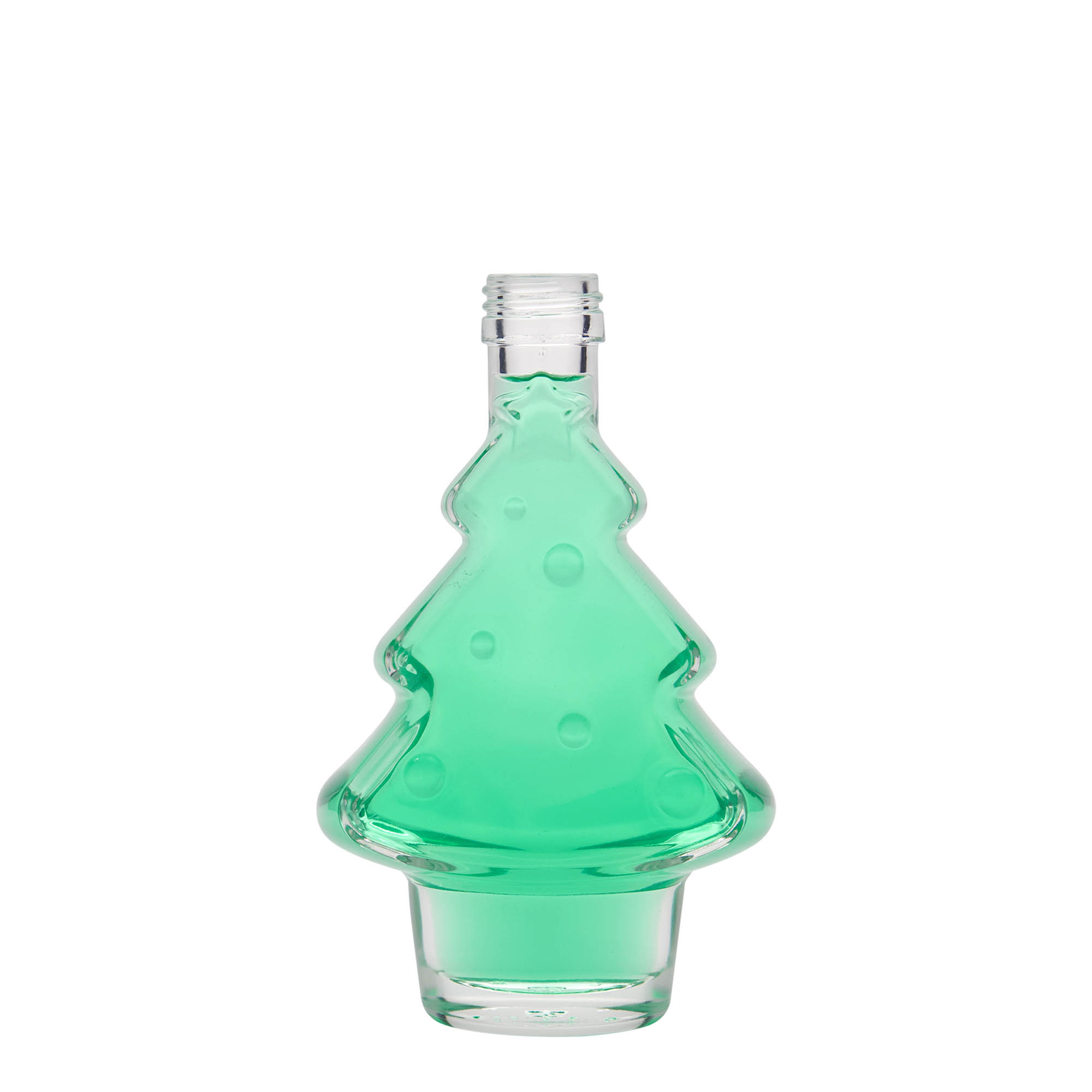 Botella de vidrio de 200 ml 'Árbol de Navidad', boca: PP 28