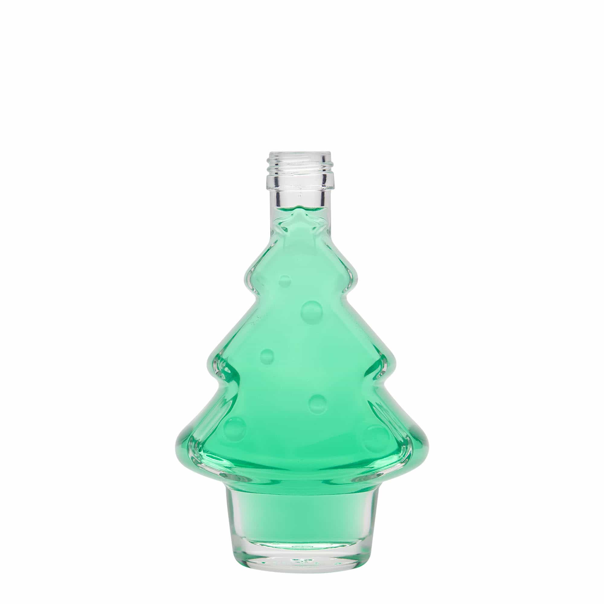 Botella de vidrio de 200 ml 'Árbol de Navidad', boca: PP 28 Botella de vidrio de 200 ml 'Árbol de Navidad', boca: PP 28