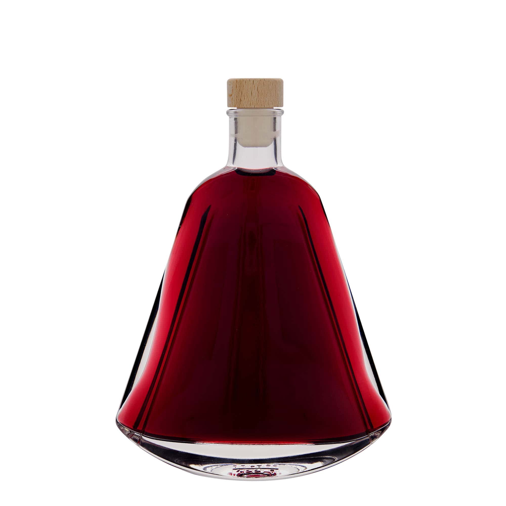 Botella de vidrio 'Maurizio' de 350 ml, ovalada, boca: corcho