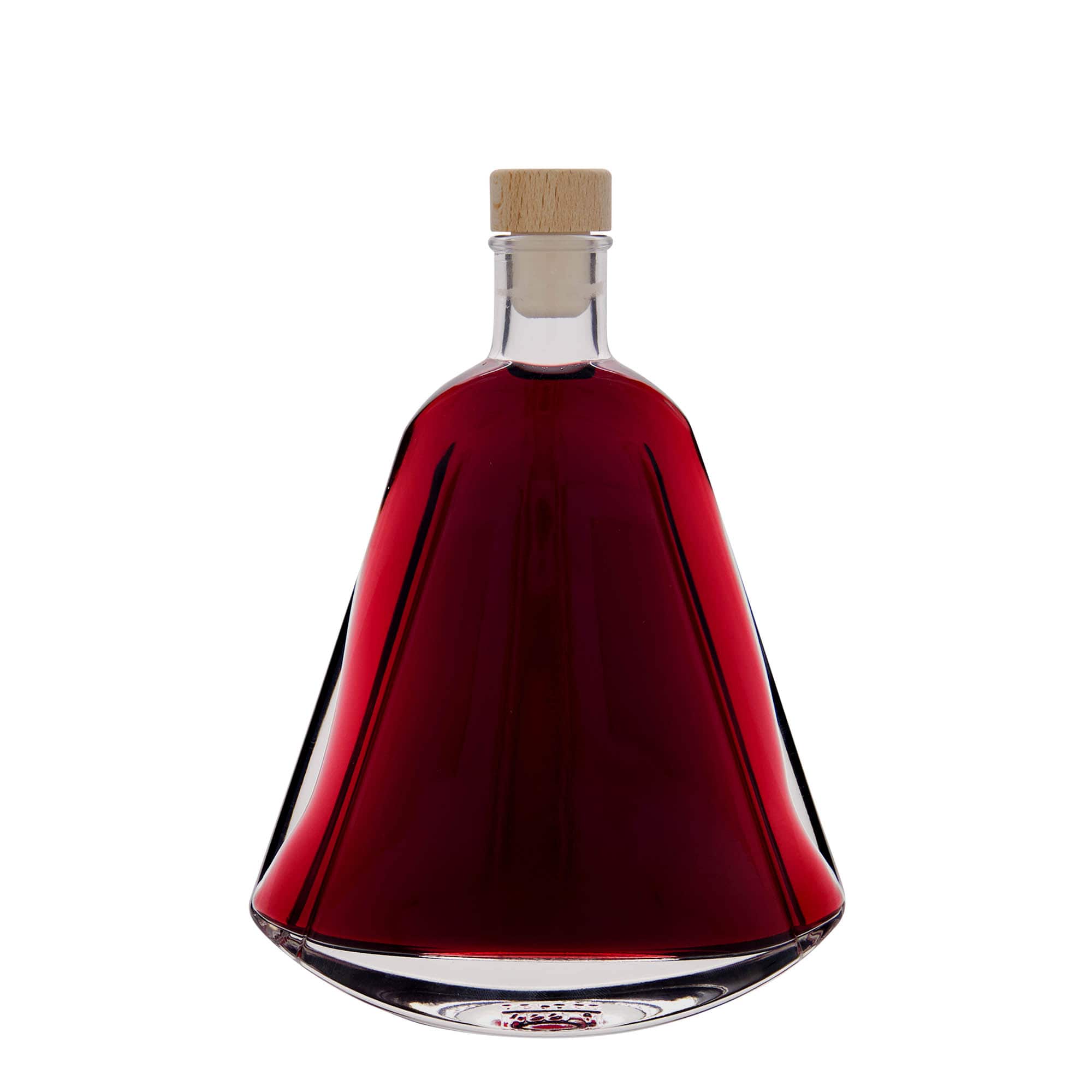 Botella de vidrio de 350 ml 'Maurizio', ovalada, boca: corcho