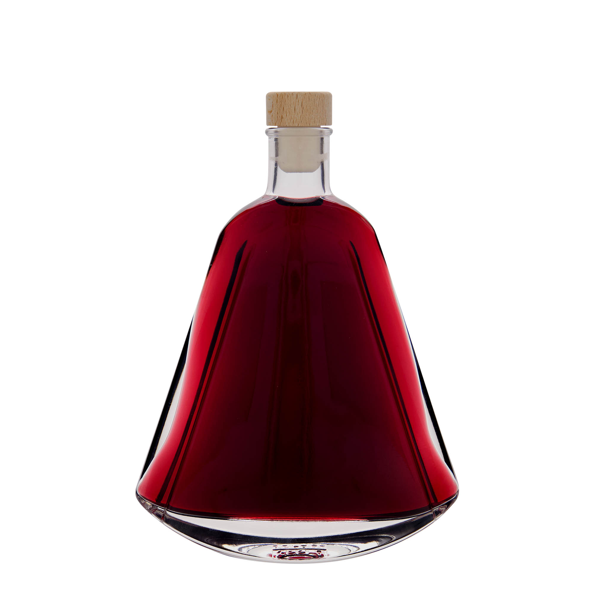 Botella de vidrio de 350 ml 'Maurizio', ovalada, boca: corcho