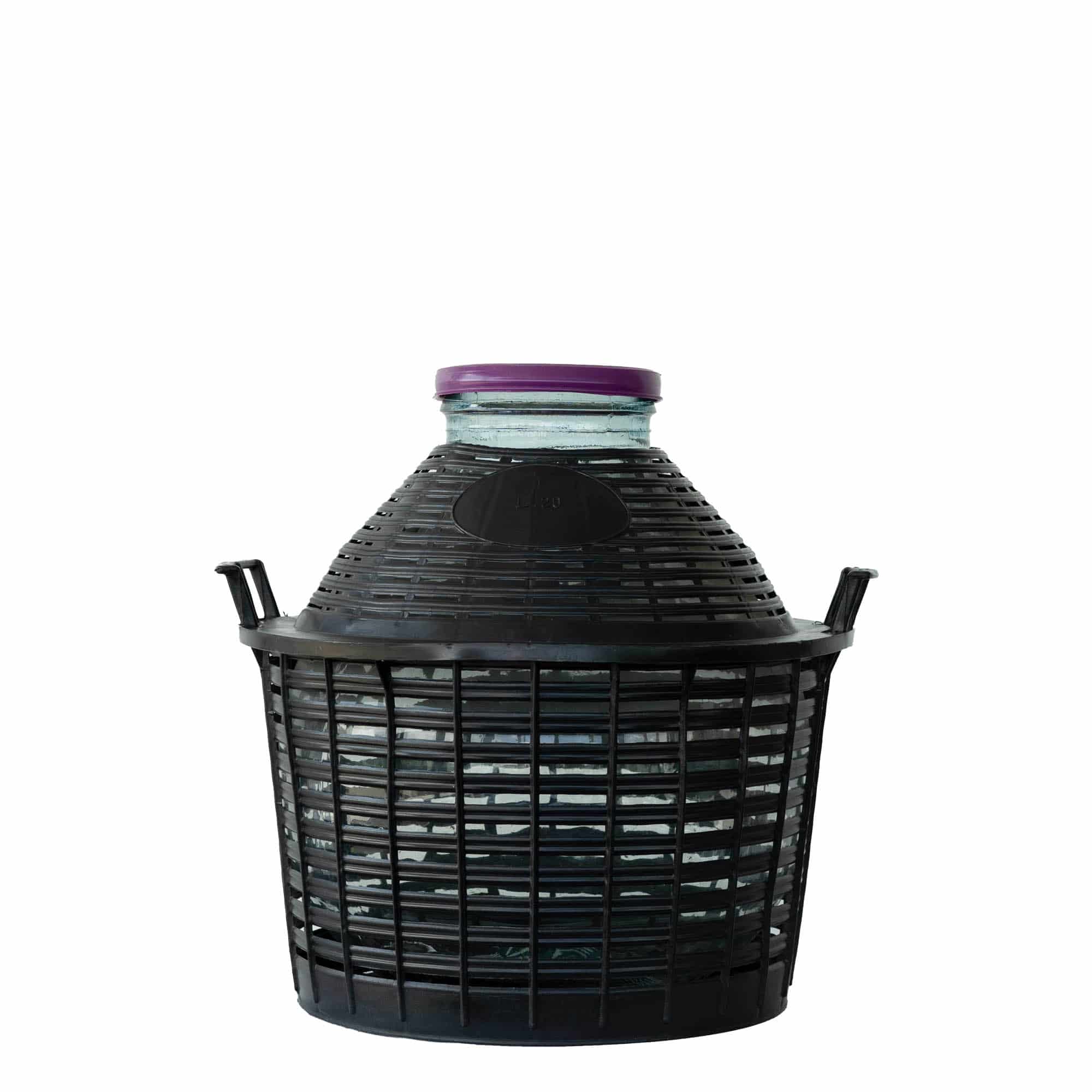 Botella de balón de 20 l, cuello ancho, vidrio, boca: cierre de rosca