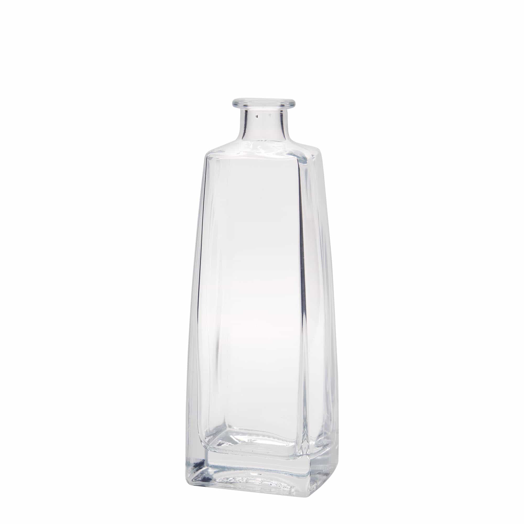 Botella de vidrio 'Timmy' de 500 ml, rectangular, boca: corcho