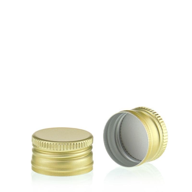 Tapa de rosca, metal, dorado, para boca: PP 24 Tapa de rosca, metal, dorado, para boca: PP 24