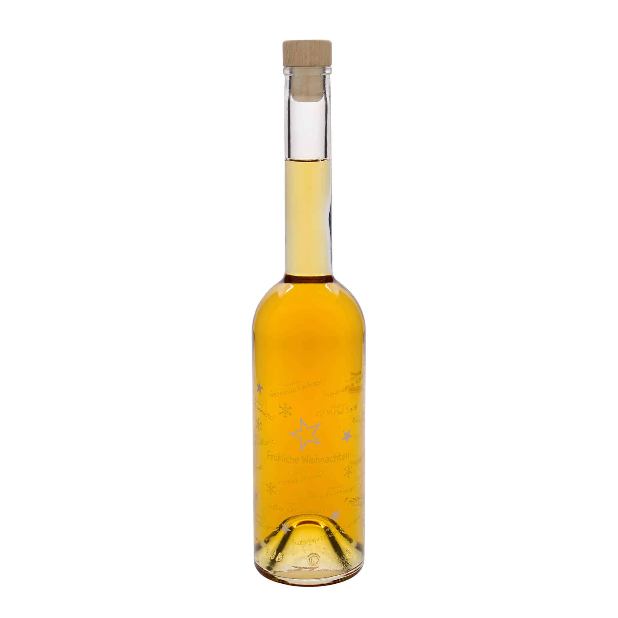 Botella de vidrio 'Opera' de 500 ml, motivo: Navidades en el mundo, boca: corcho