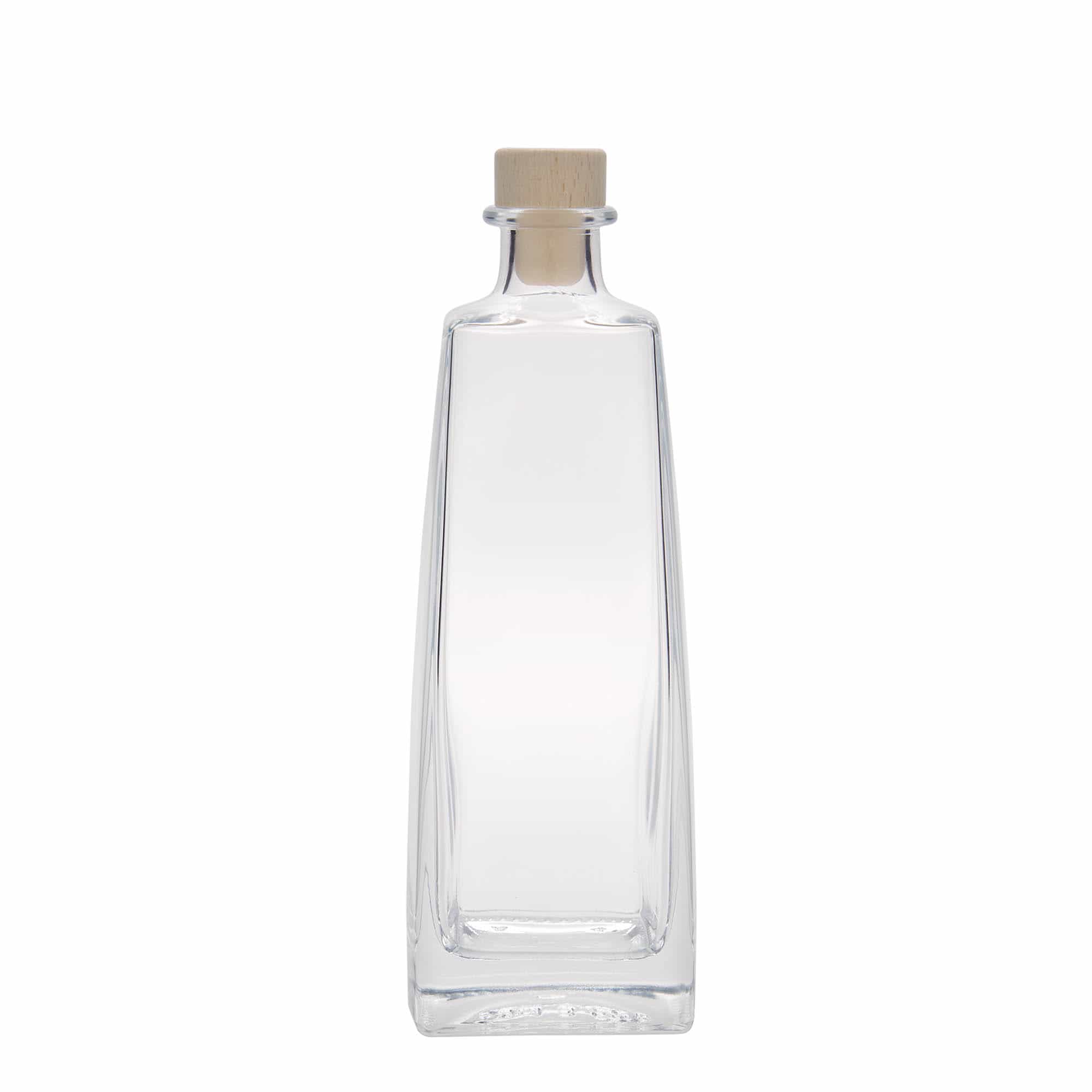 Botella de vidrio 'Timmy' de 500 ml, rectangular, boca: corcho