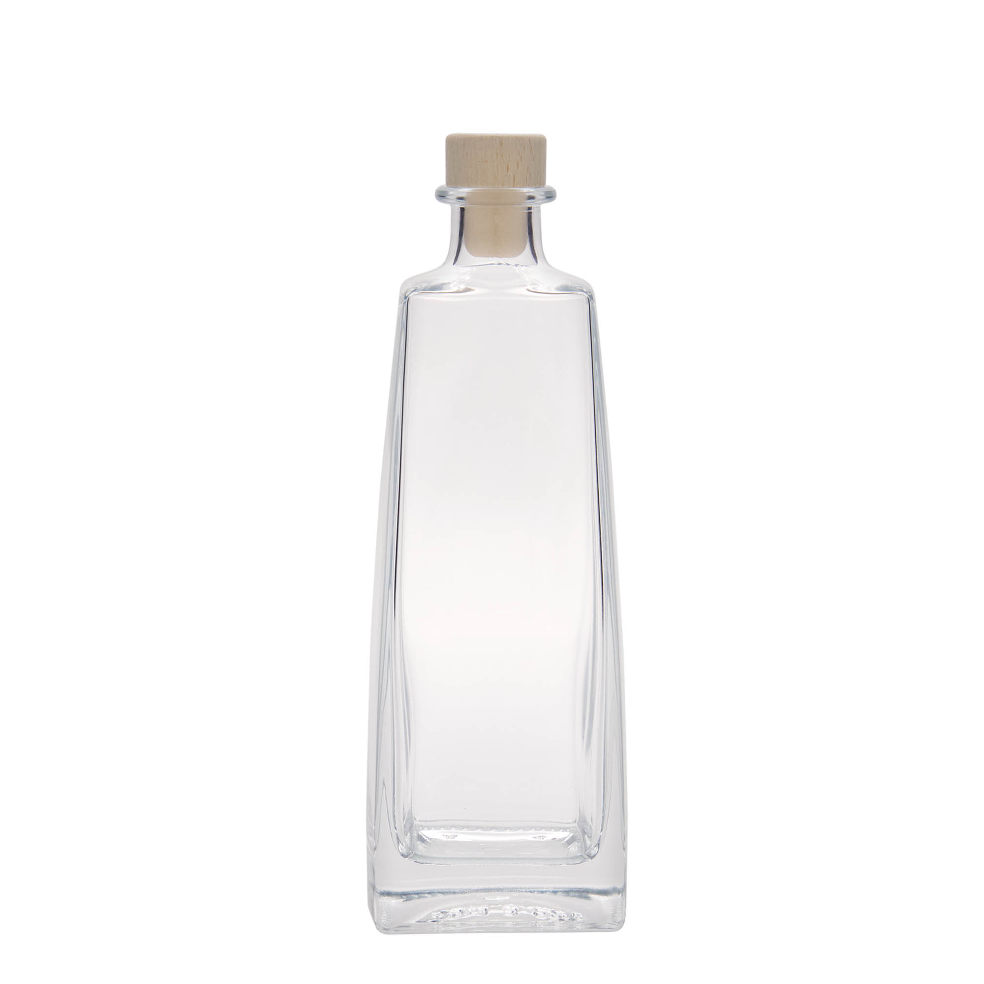Botella de vidrio de 500 ml 'Timmy', rectangular, boca: corcho