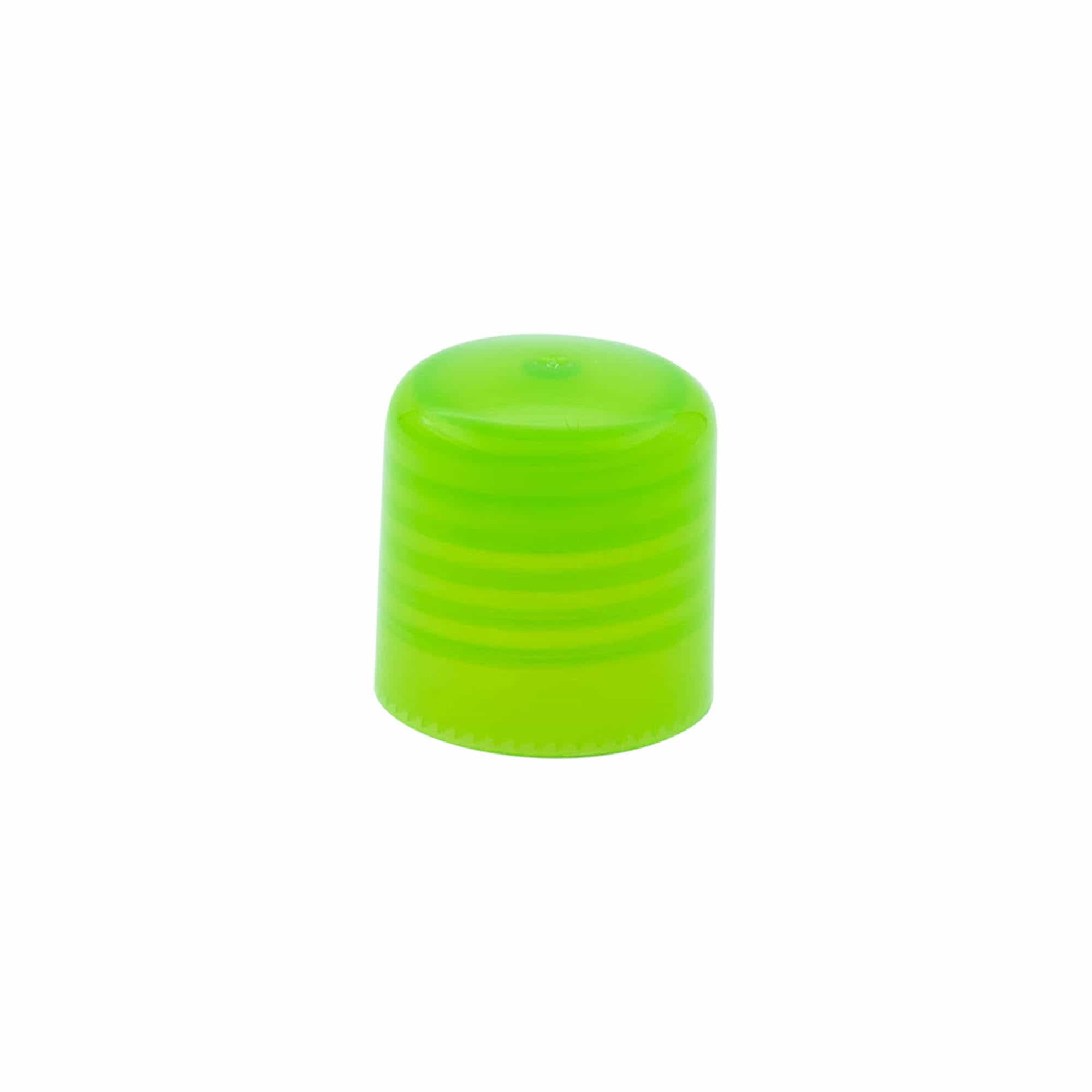 Tapa de rosca con inserto para jeringa, plástico PP, verde, para boquilla: 24/410
