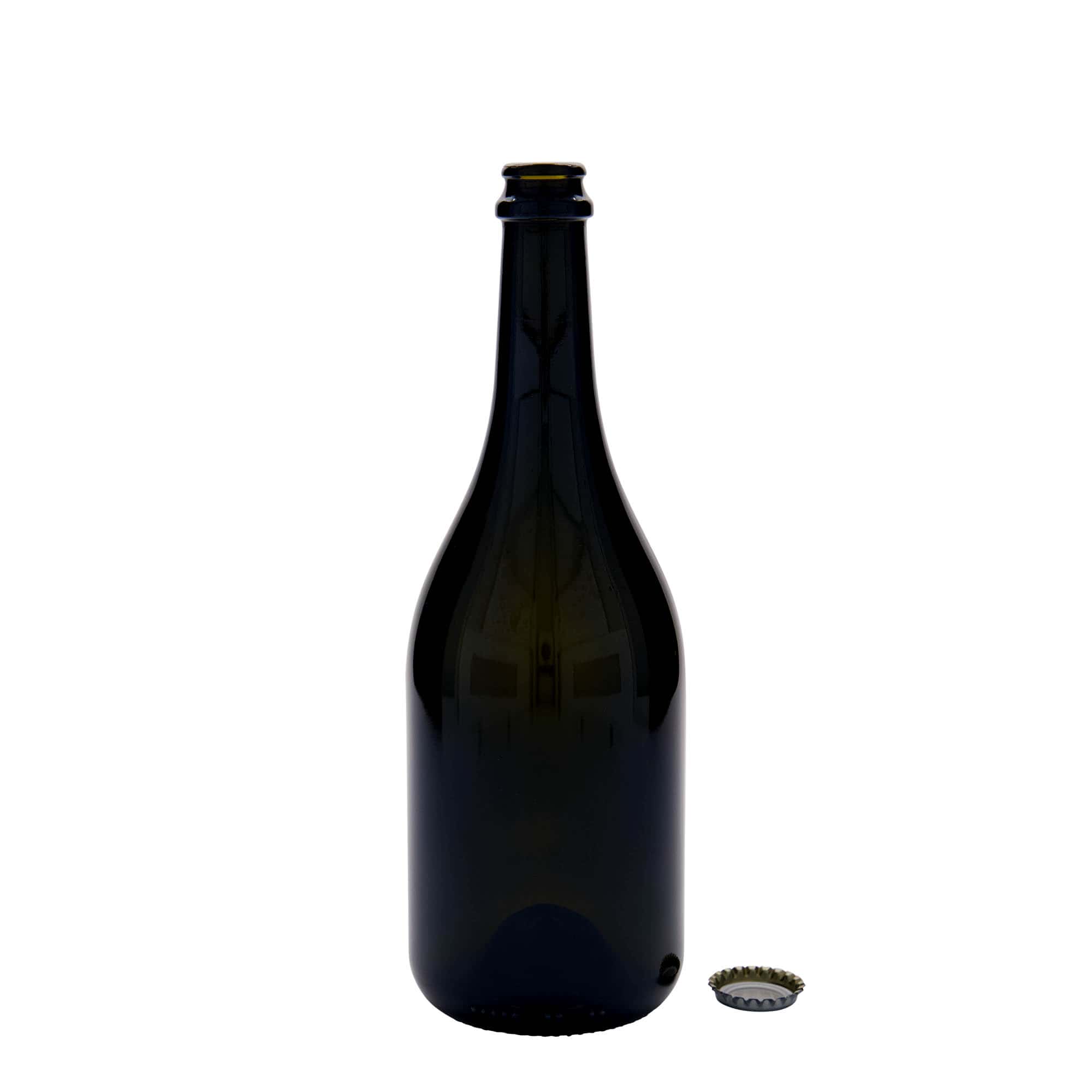 Botella de cerveza de 750 ml «Horta», vidrio, verde antiguo, boca: tapón corona