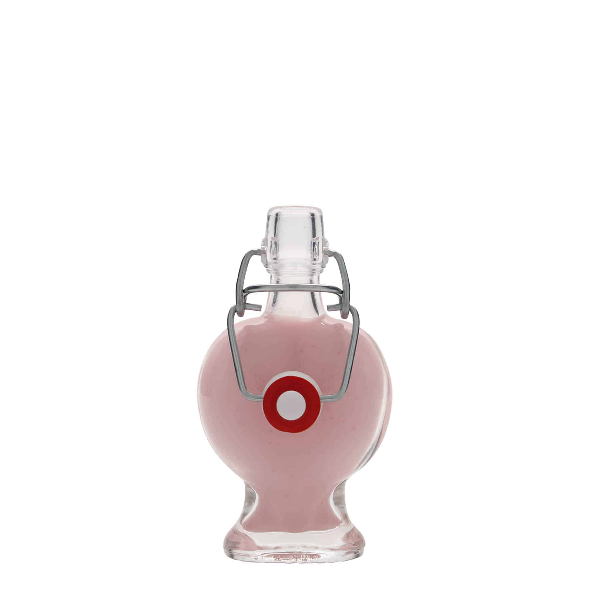 Botella de vidrio 'Corazón' de 40 ml, boca: tapón mecánico