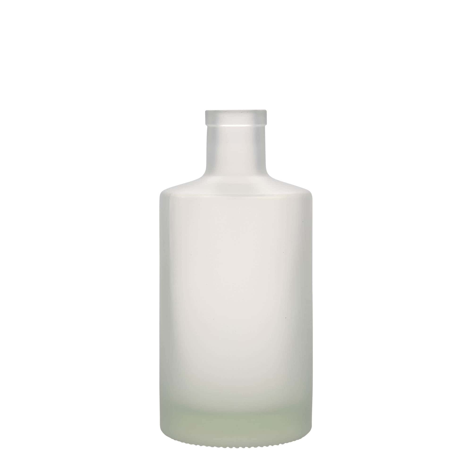 Botella de vidrio 'Caroline' de 500 ml, efecto helado, boca: corcho Botella de vidrio 'Caroline' de 500 ml, efecto helado, boca: corcho