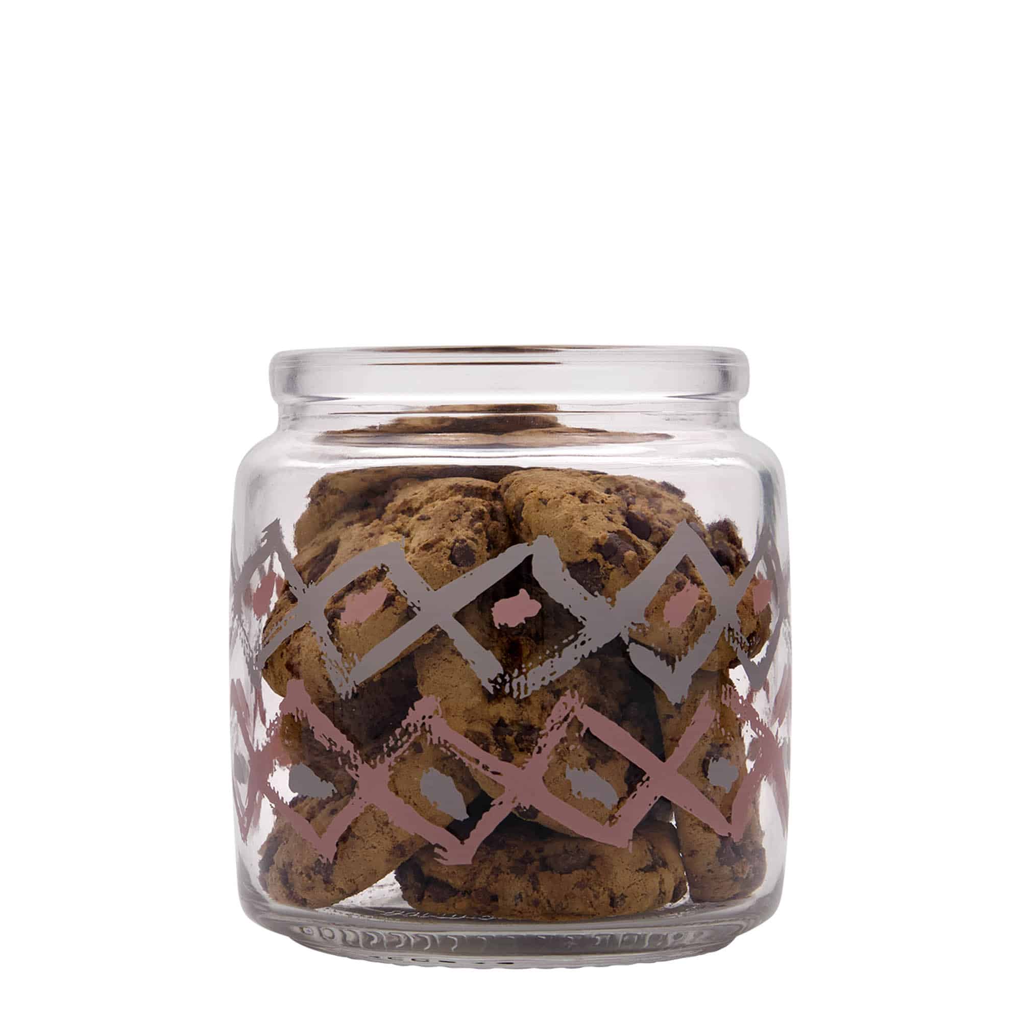 750 ml tarro de vidrio con corcho 'Giara', motivo: Manolibera rosa, boca: corcho