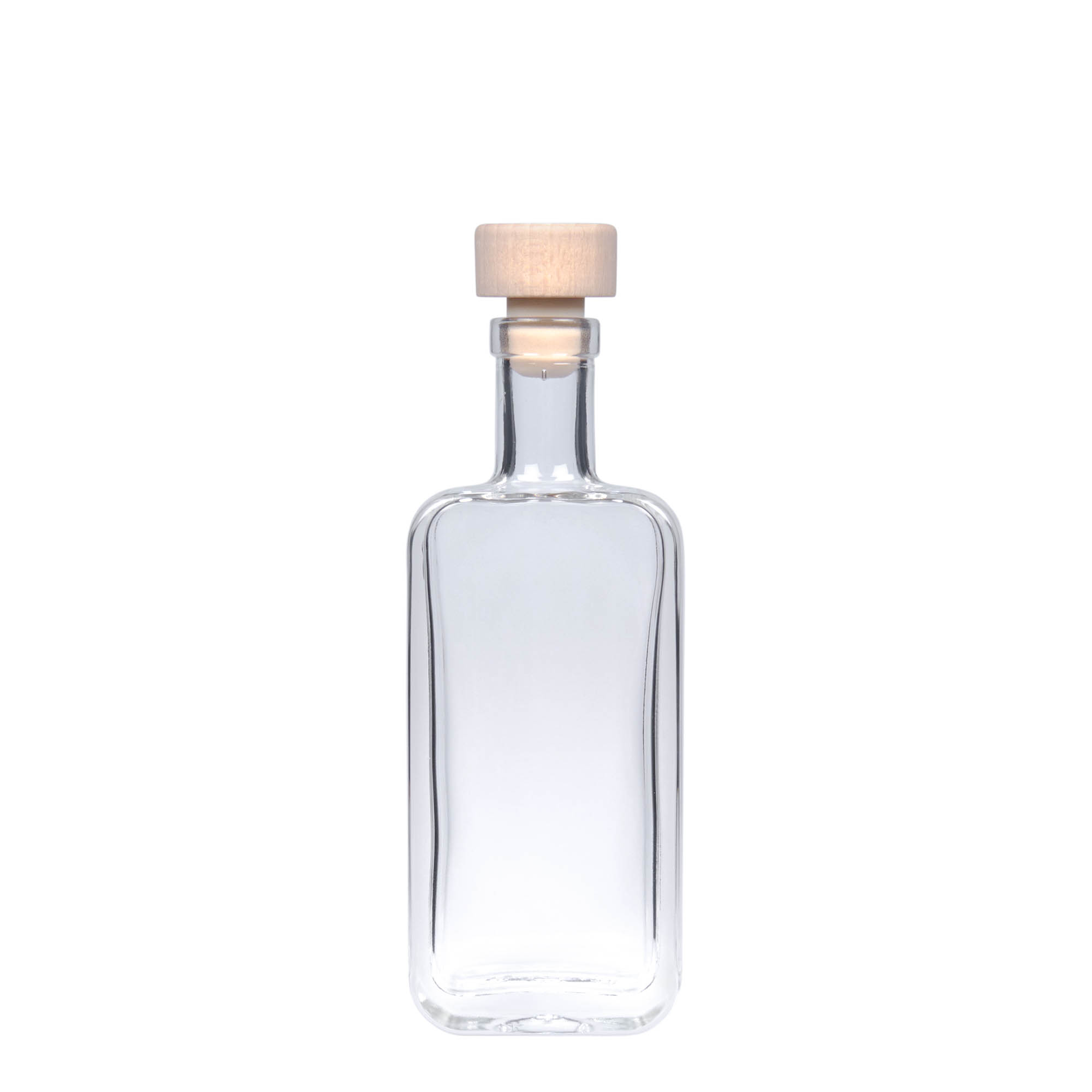Botella de cristal de 100 ml 'Nice', rectangular, boca: corcho