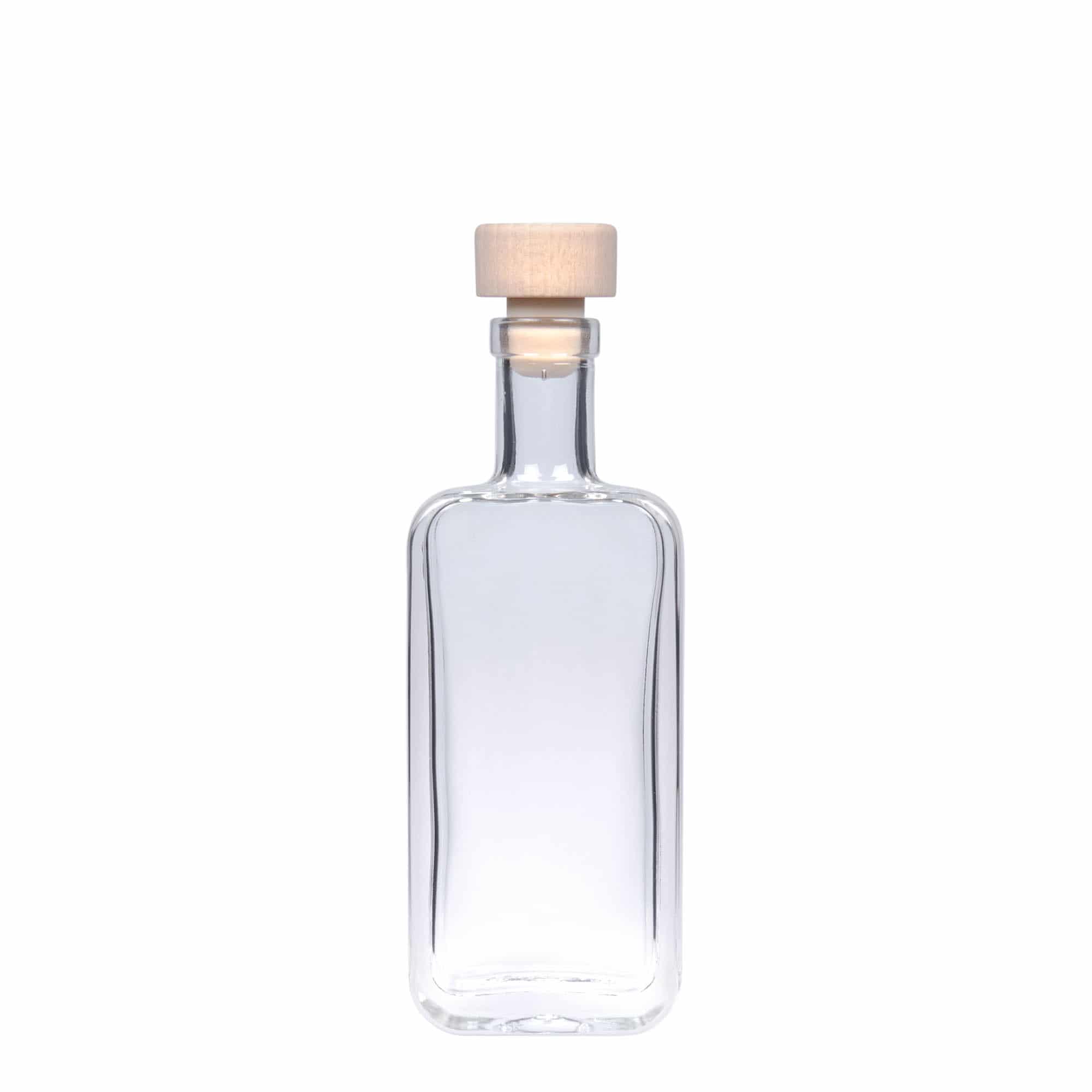 Botella de cristal de 100 ml «Nice», rectangular, boca: corcho
