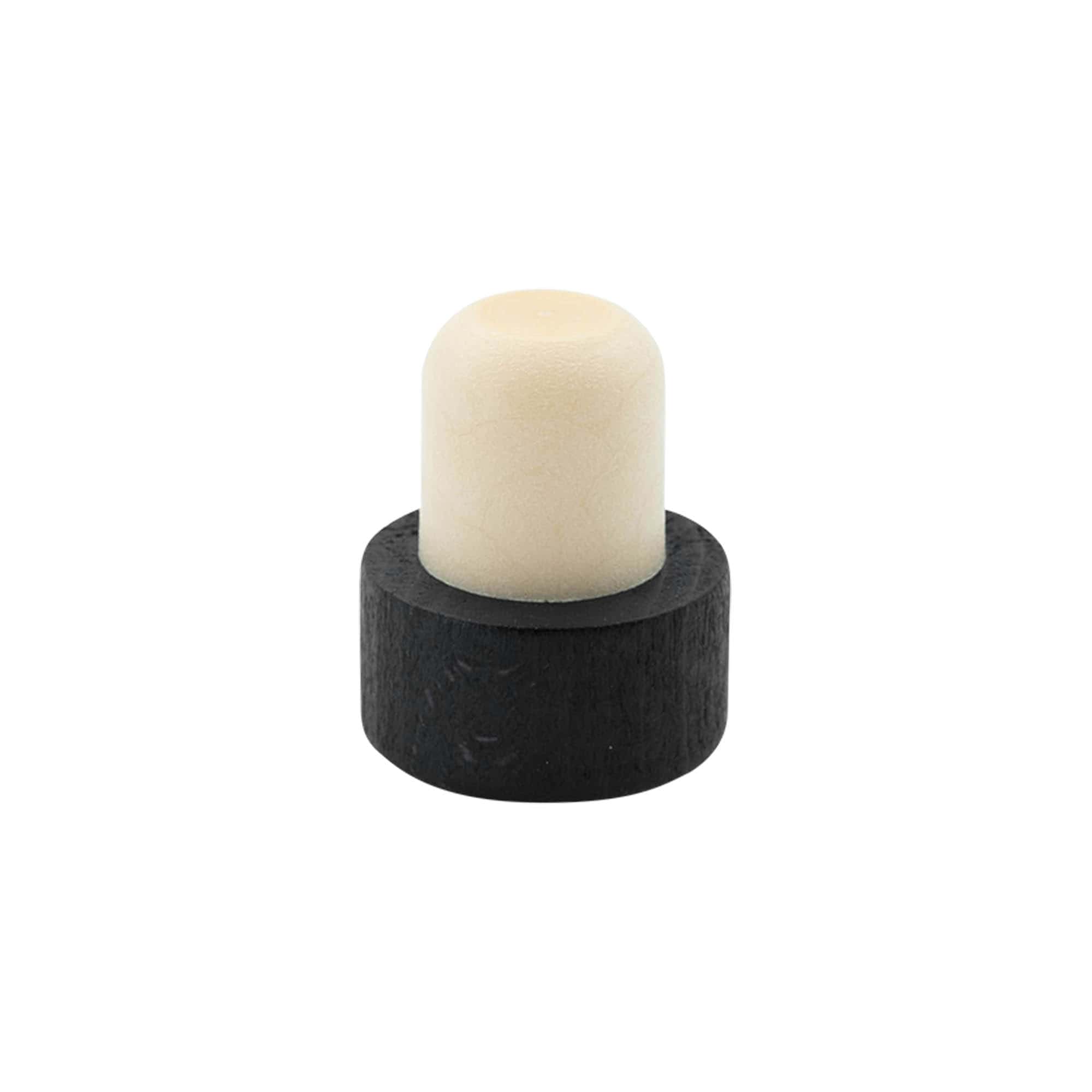 Tapones de corcho con asa de 19 mm, madera/plástico, negro, para boquilla: corcho