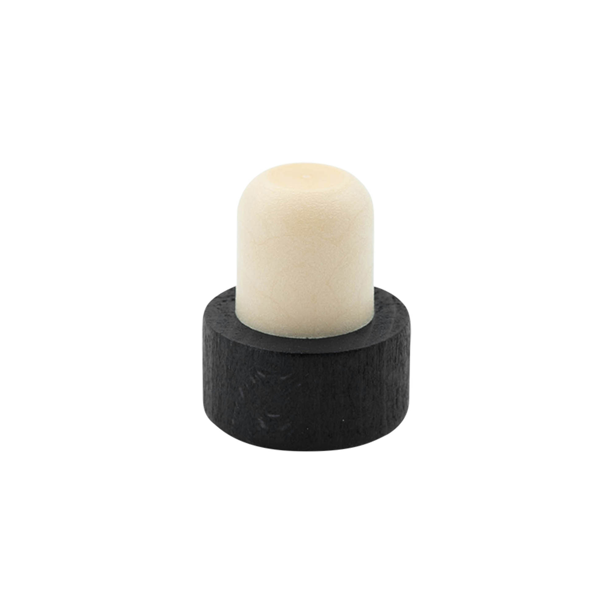 Tapones de corcho con asa de 19 mm, madera/plástico, negro, para boquilla: corcho