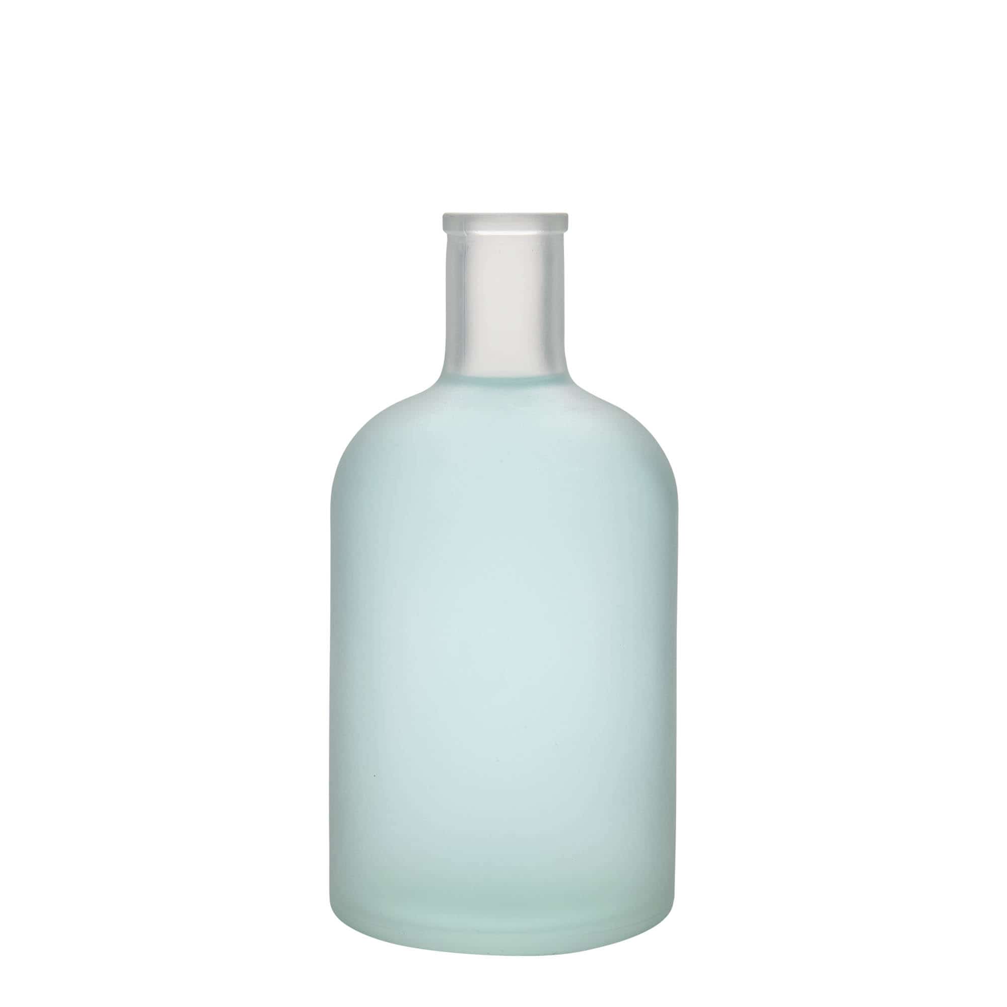 Botella de vidrio 'Gerardino' de 700 ml, efecto helado, boca: corcho