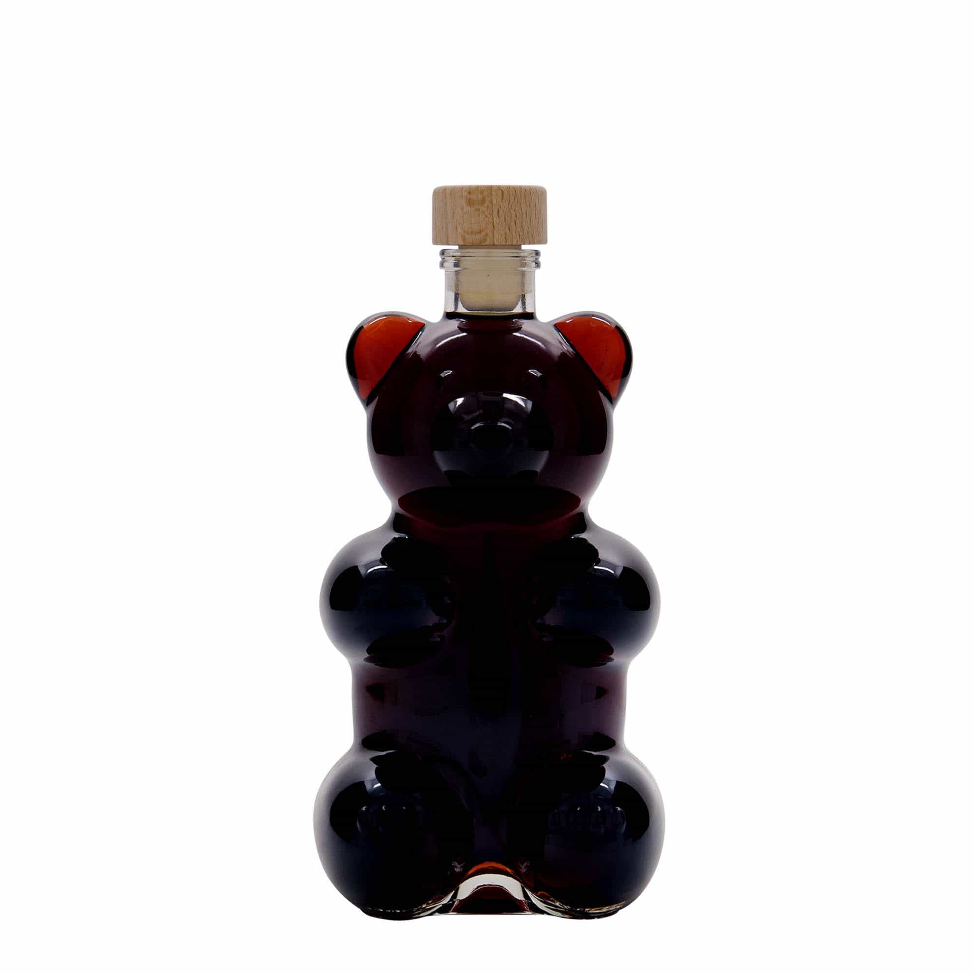 Botella de vidrio 'Oso' de 350 ml, boca: corcho