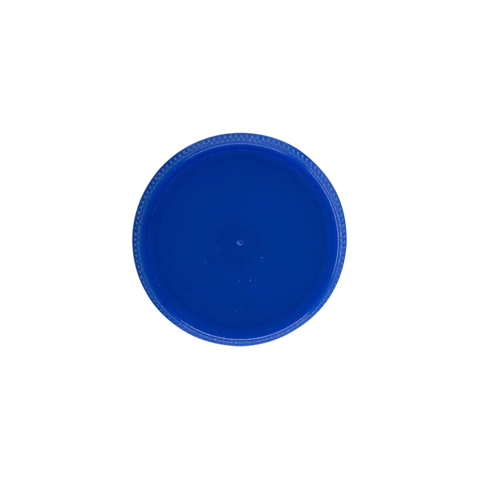 Tapón de rosca de dos entradas, plástico de PE, azul, para boca: PET 38 mm