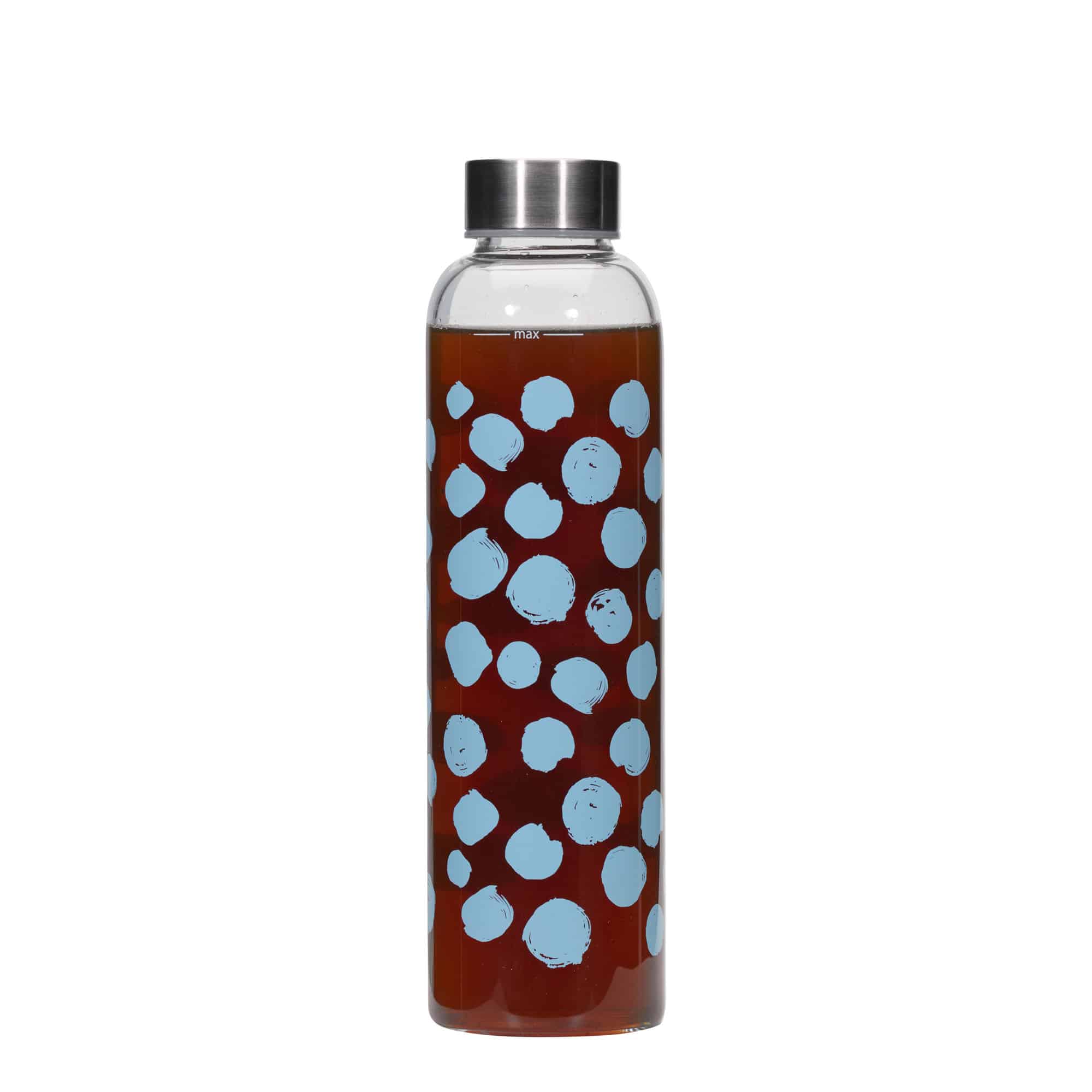 Botella de agua 'Perseus' de 500 ml, motivo: puntos azules, boca: tapón de rosca