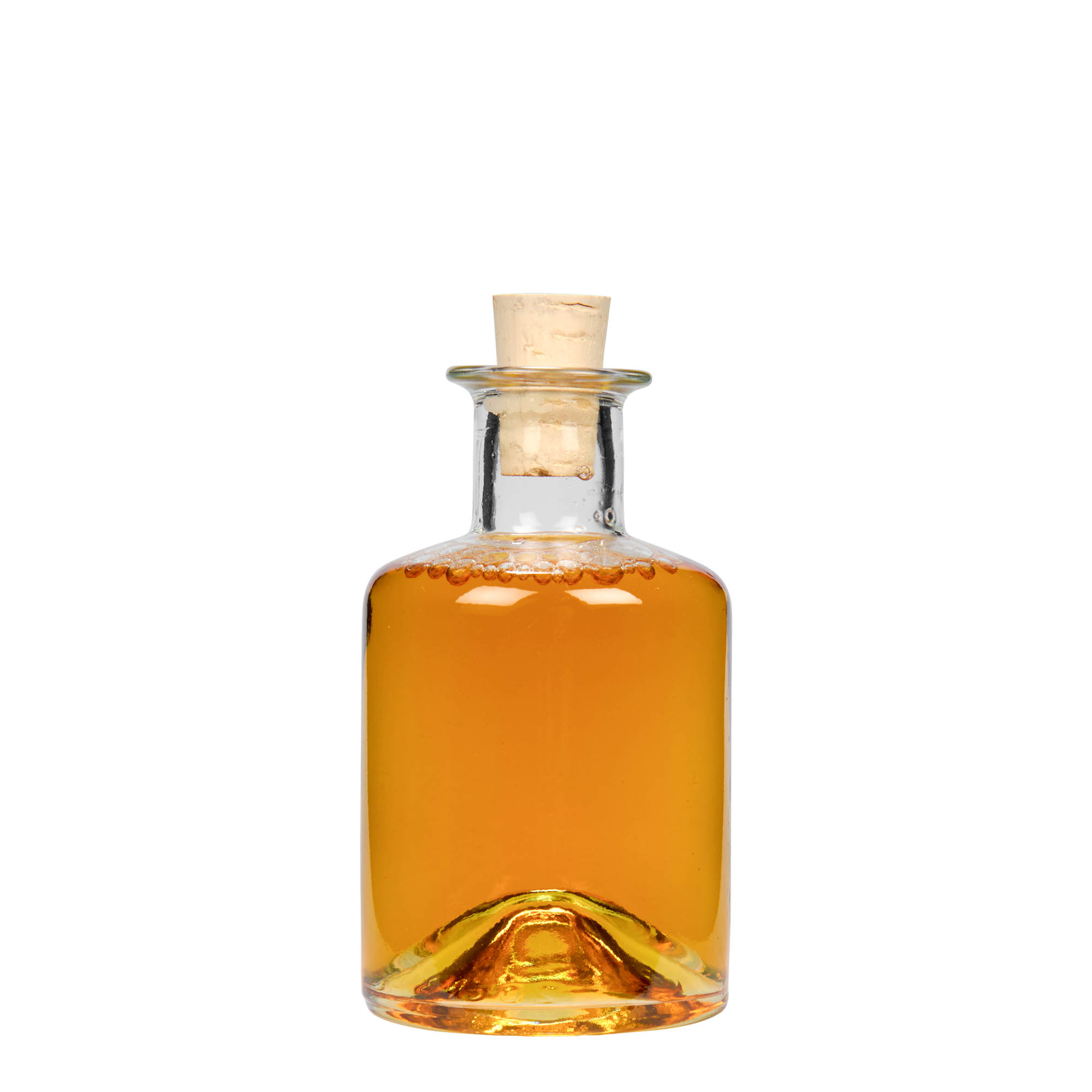 Botella de vidrio de 200 ml para farmacéutico, boca: corcho