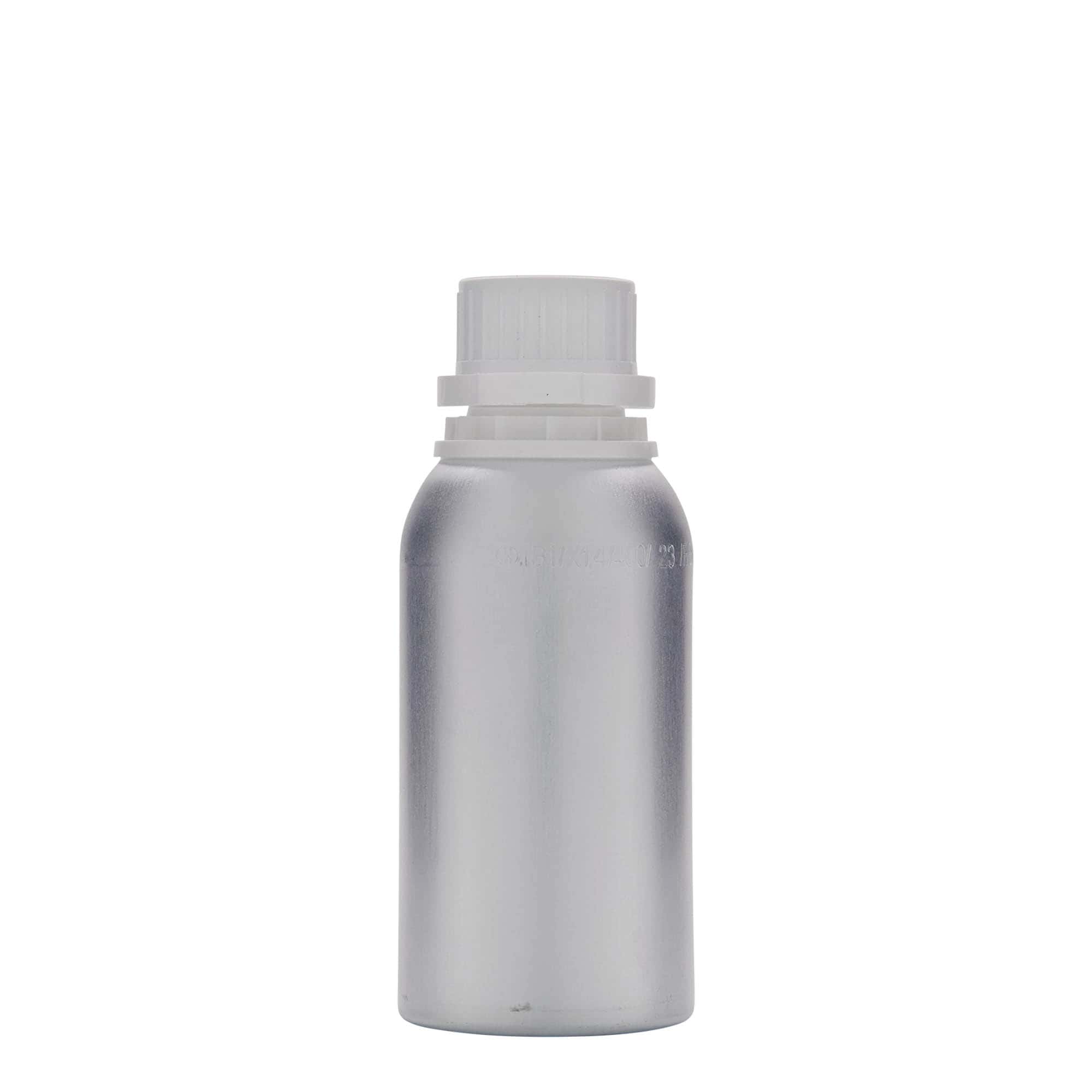 275 ml botella de aluminio, metal, plateado, boca: DIN 32