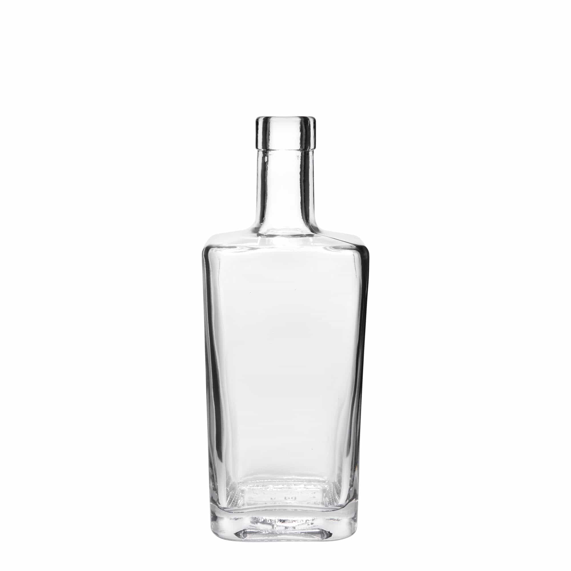 Botella de vidrio de 500 ml 'Noel', cuadrada, boca: corcho