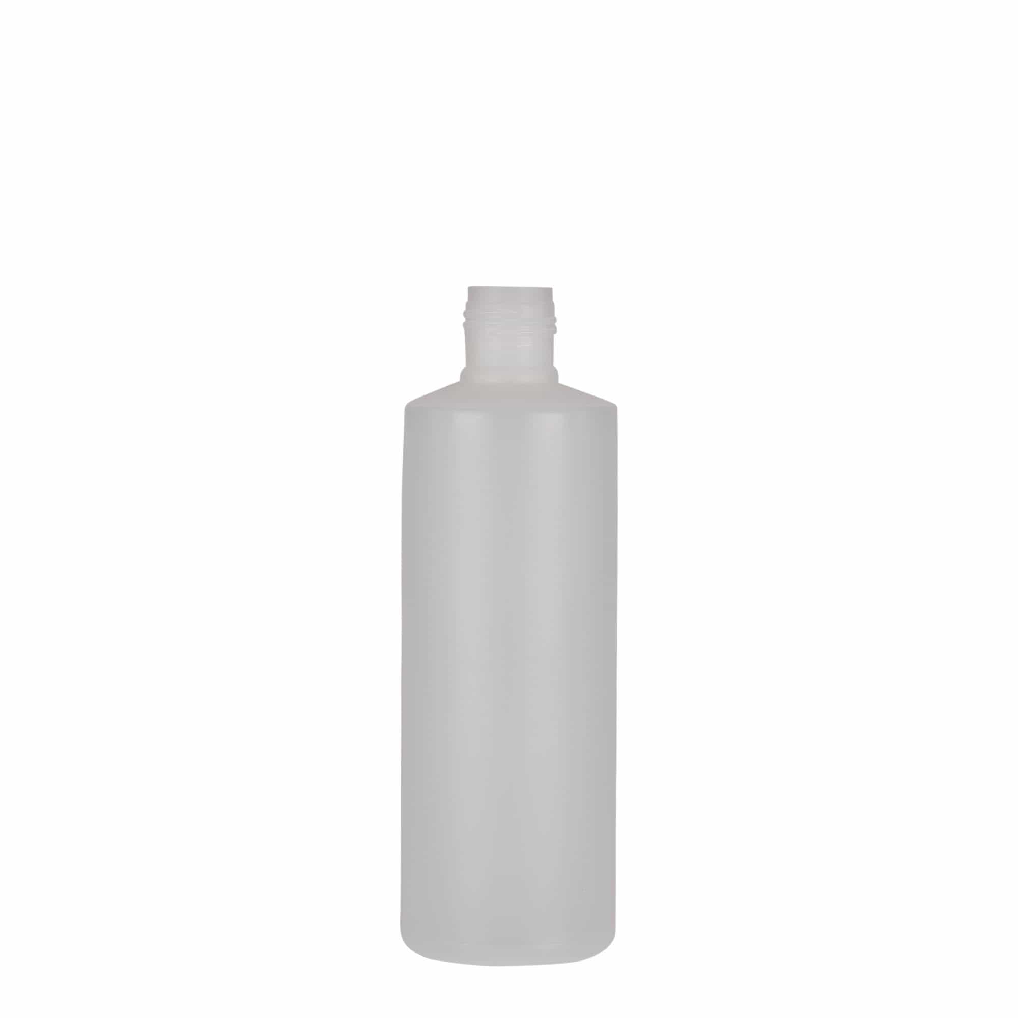 200 ml botella redonda, plástico PE, natural, boca: cierre de rosca
