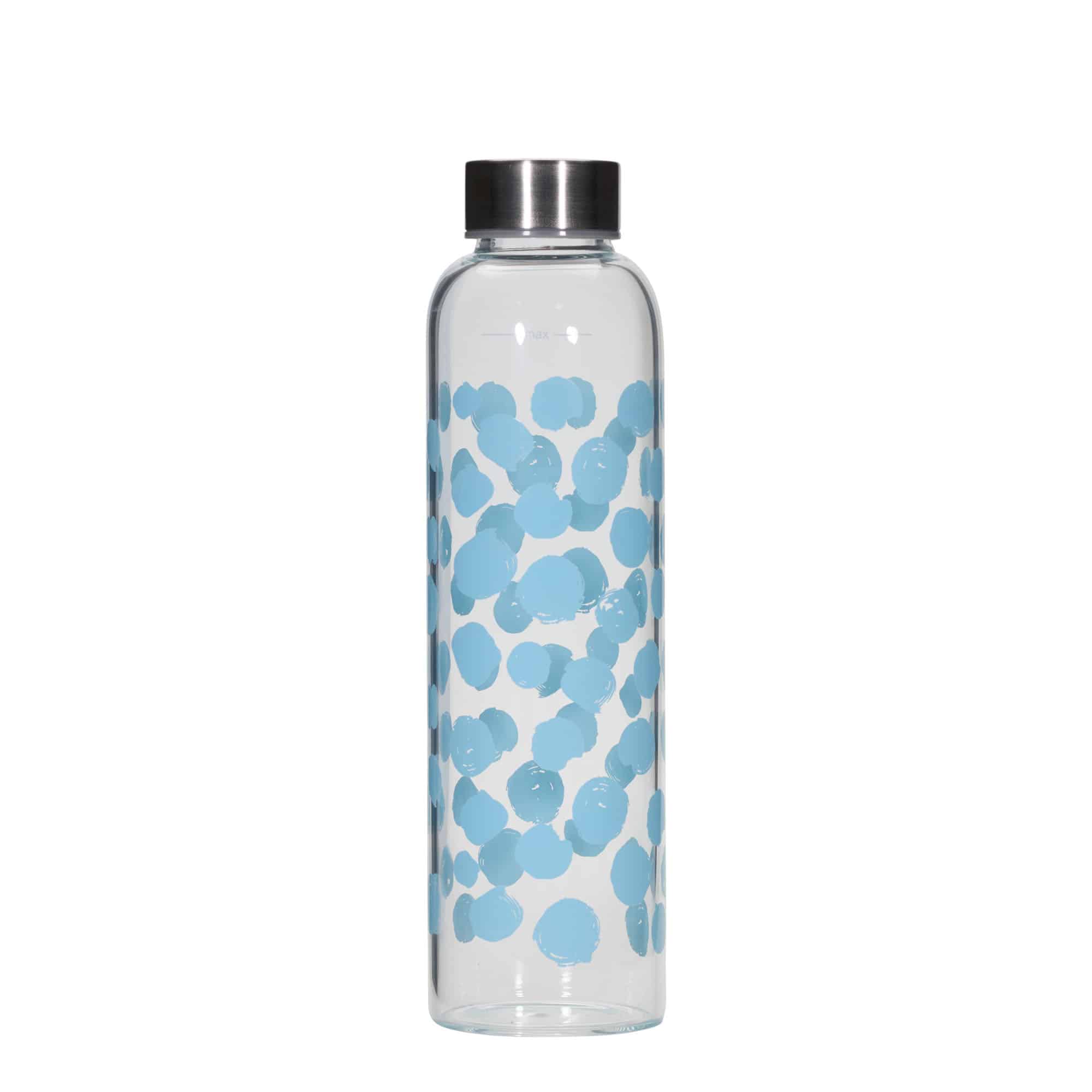 Botella de agua 'Perseus' de 500 ml, motivo: puntos azules, boca: tapón de rosca