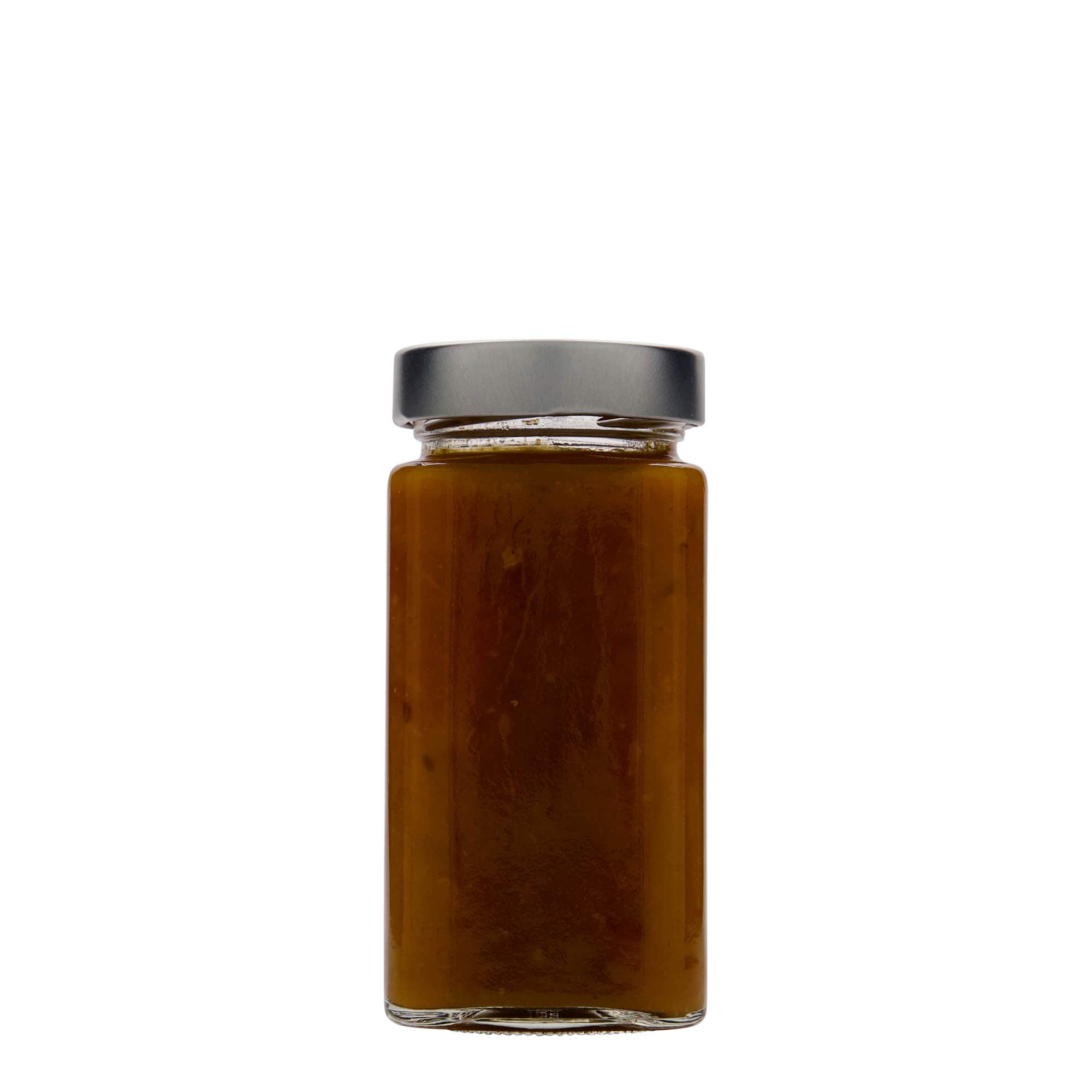 314 ml vaso cuadrado «Funny», boca: Deep-Twist-off (DTO 58)
