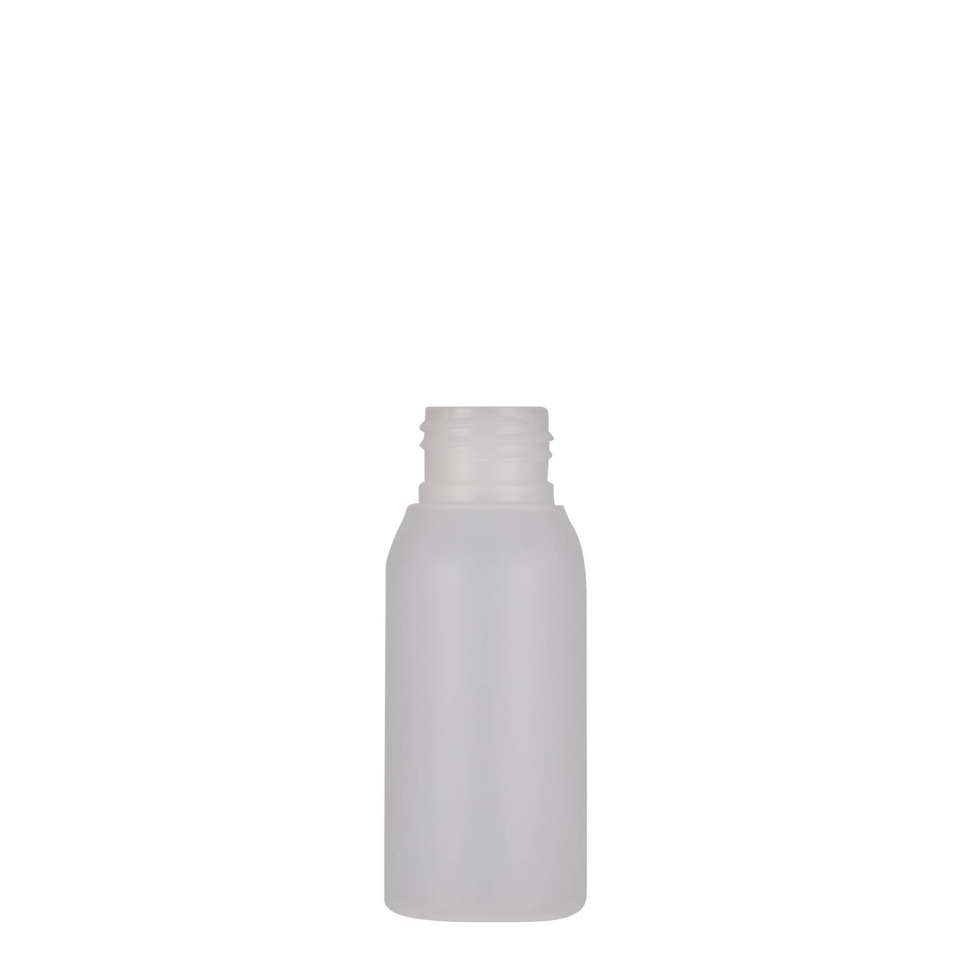 Botella de plástico de 50 ml 'Tuffy', HDPE, natural, boca: 24/410 Botella de plástico de 50 ml 'Tuffy', HDPE, natural, boca: 24/410