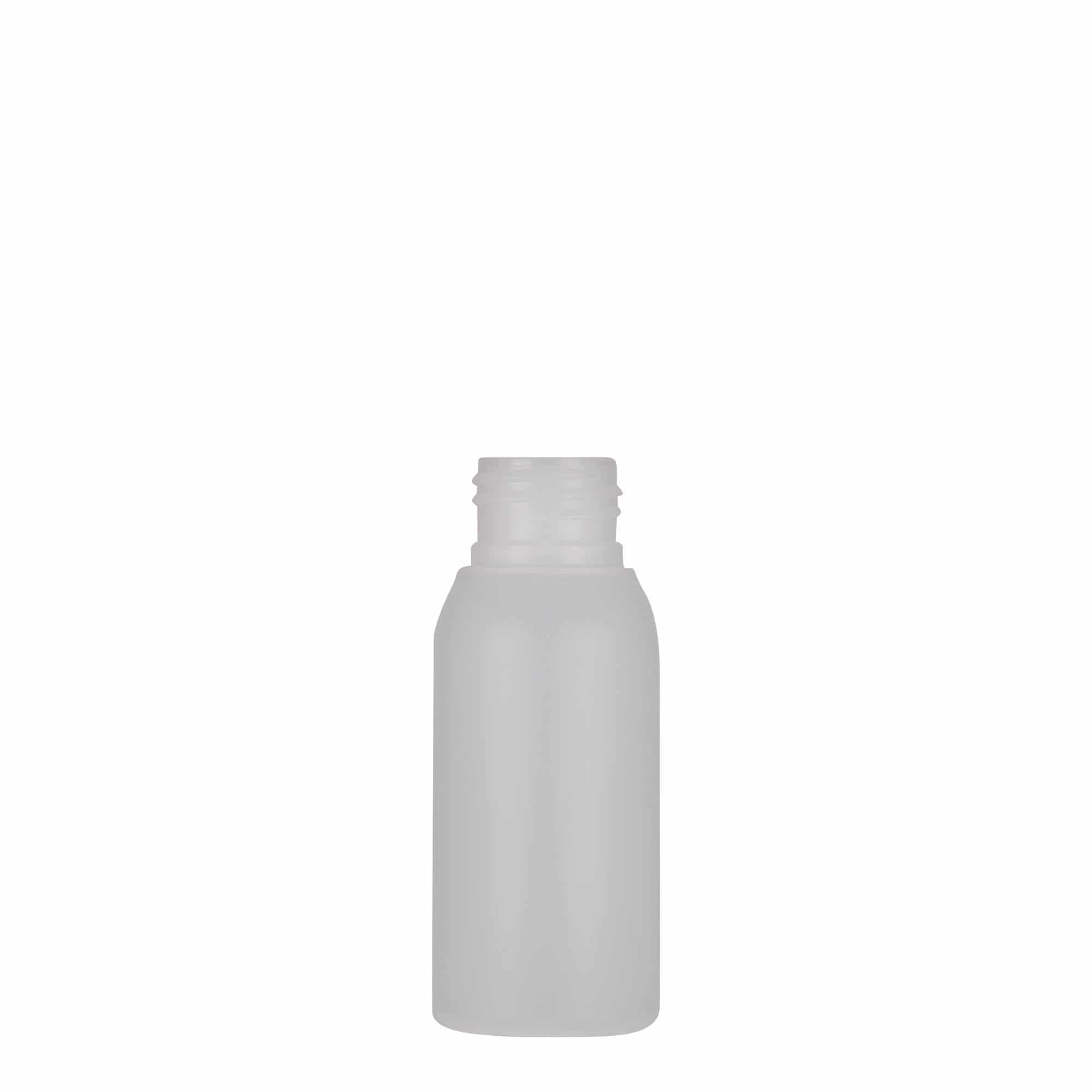 Botella de plástico de 50 ml 'Tuffy', HDPE, natural, boca: 24/410