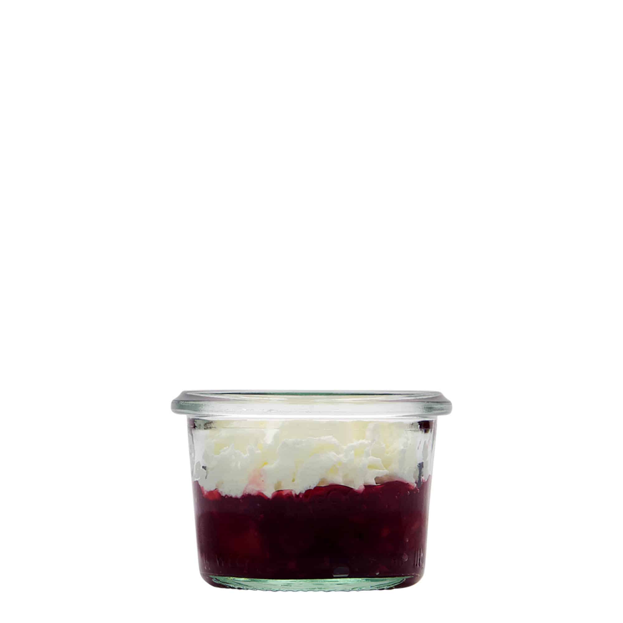 Tarro de vidrio cilíndrico WECK de 80 ml, boca: borde redondo