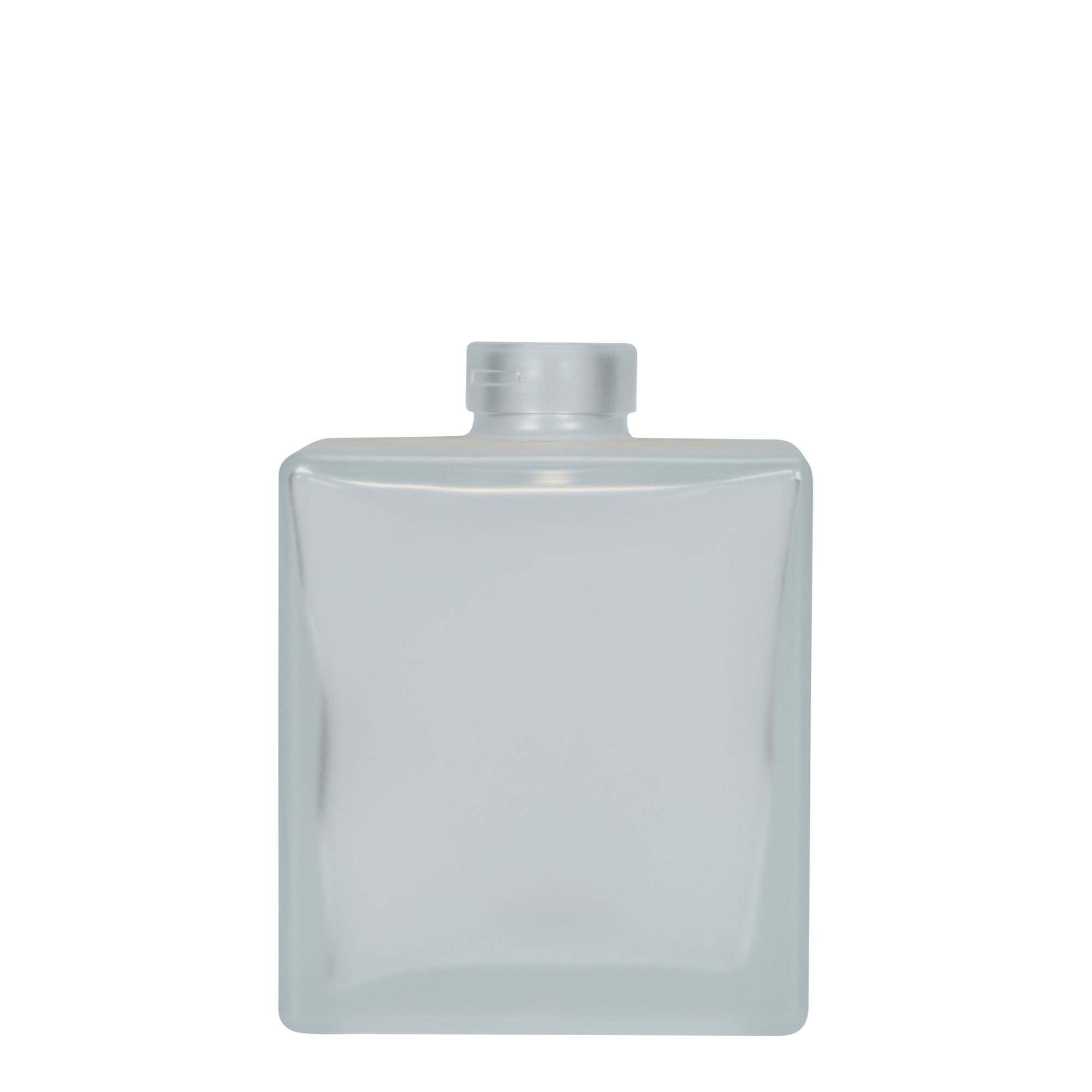 Botella de vidrio de 500 ml 'Cube', cuadrada, escarchada, boca: corcho