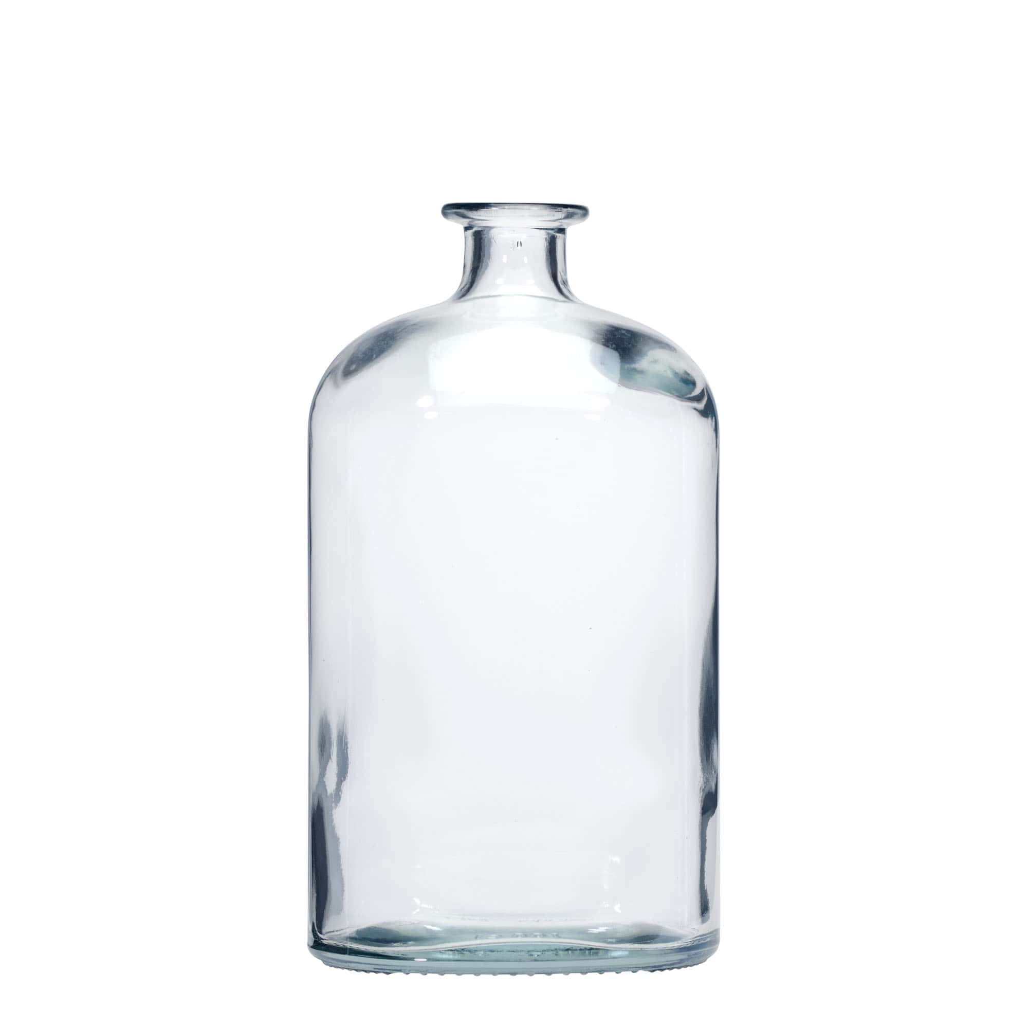 Botella de vidrio 'Dundee' de 1000 ml, ovalada, boca: corcho