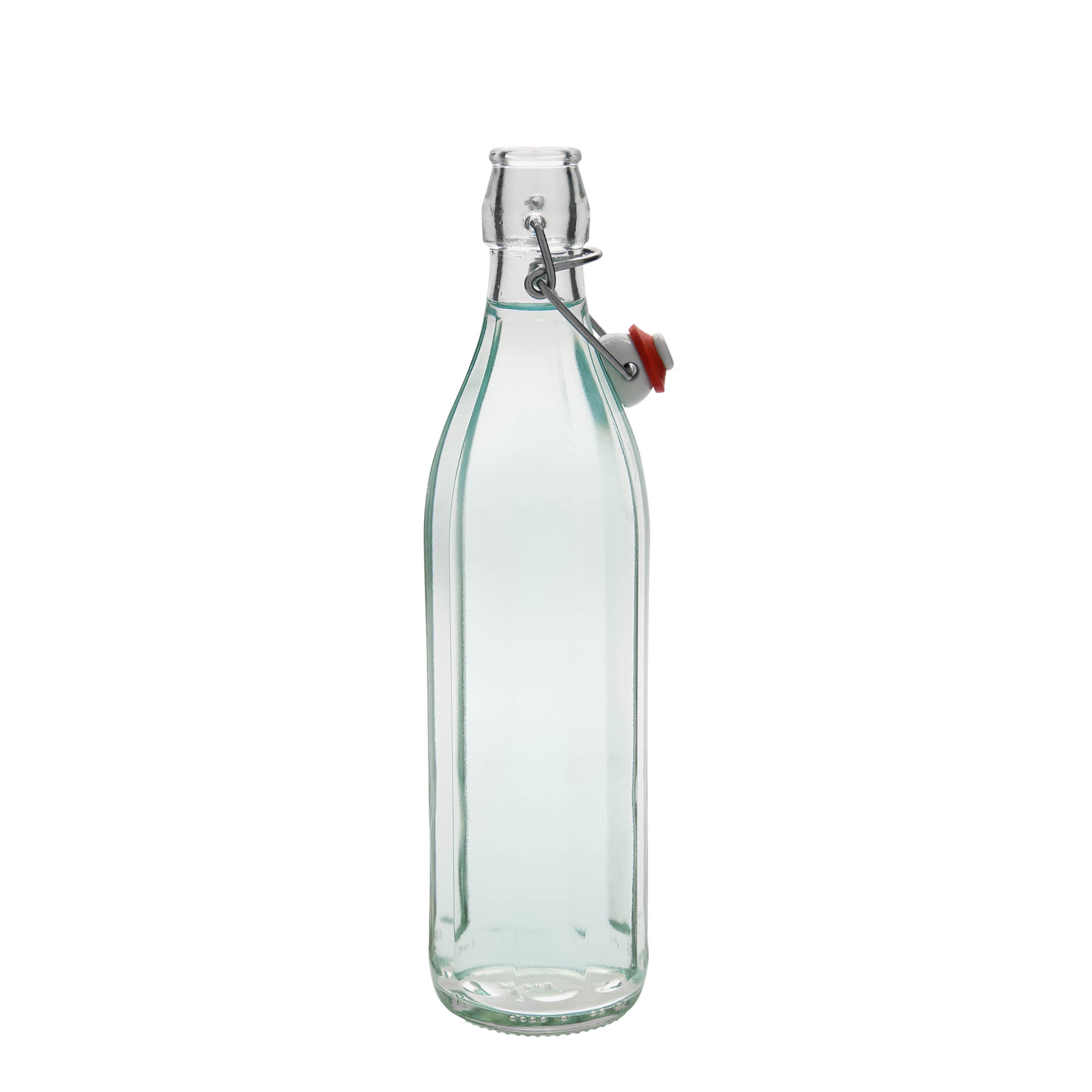 Botella de vidrio de 750 ml 'Bravo', de diez lados, boca: cierre de palanca Botella de vidrio de 750 ml 'Bravo', de diez lados, boca: cierre de palanca