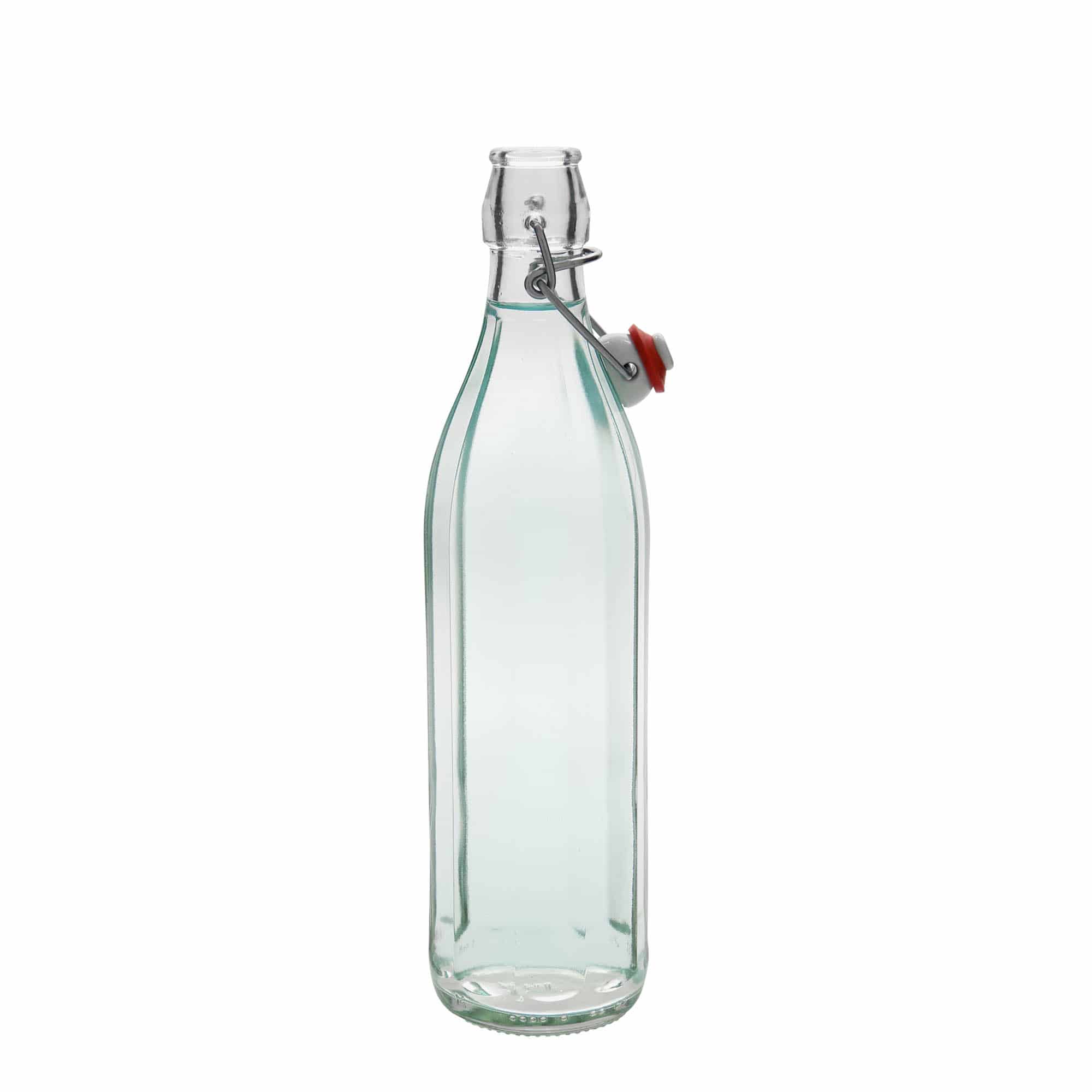 Botella de vidrio de 750 ml 'Bravo', de diez lados, boca: cierre de palanca Botella de vidrio de 750 ml 'Bravo', de diez lados, boca: cierre de palanca