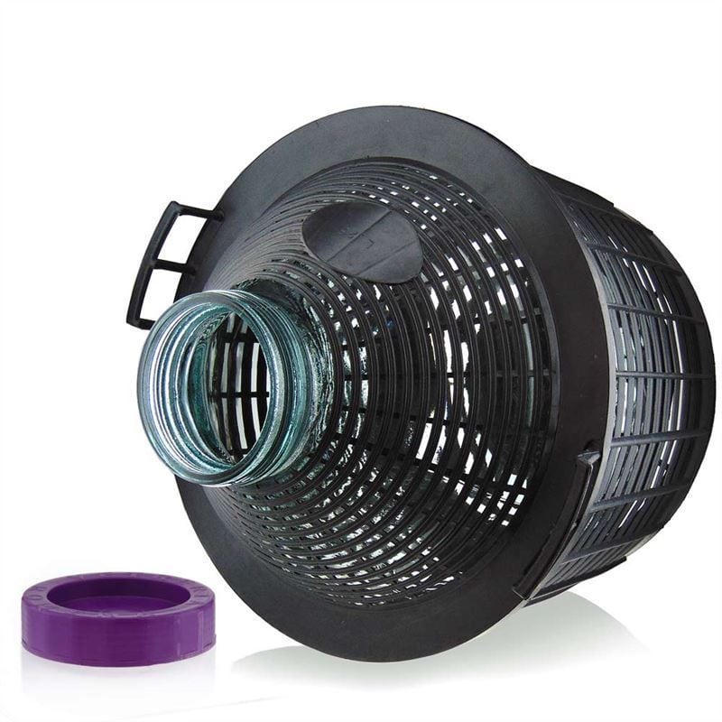 Botella de balón de 25 l, boca ancha, vidrio, boca: cierre de rosca