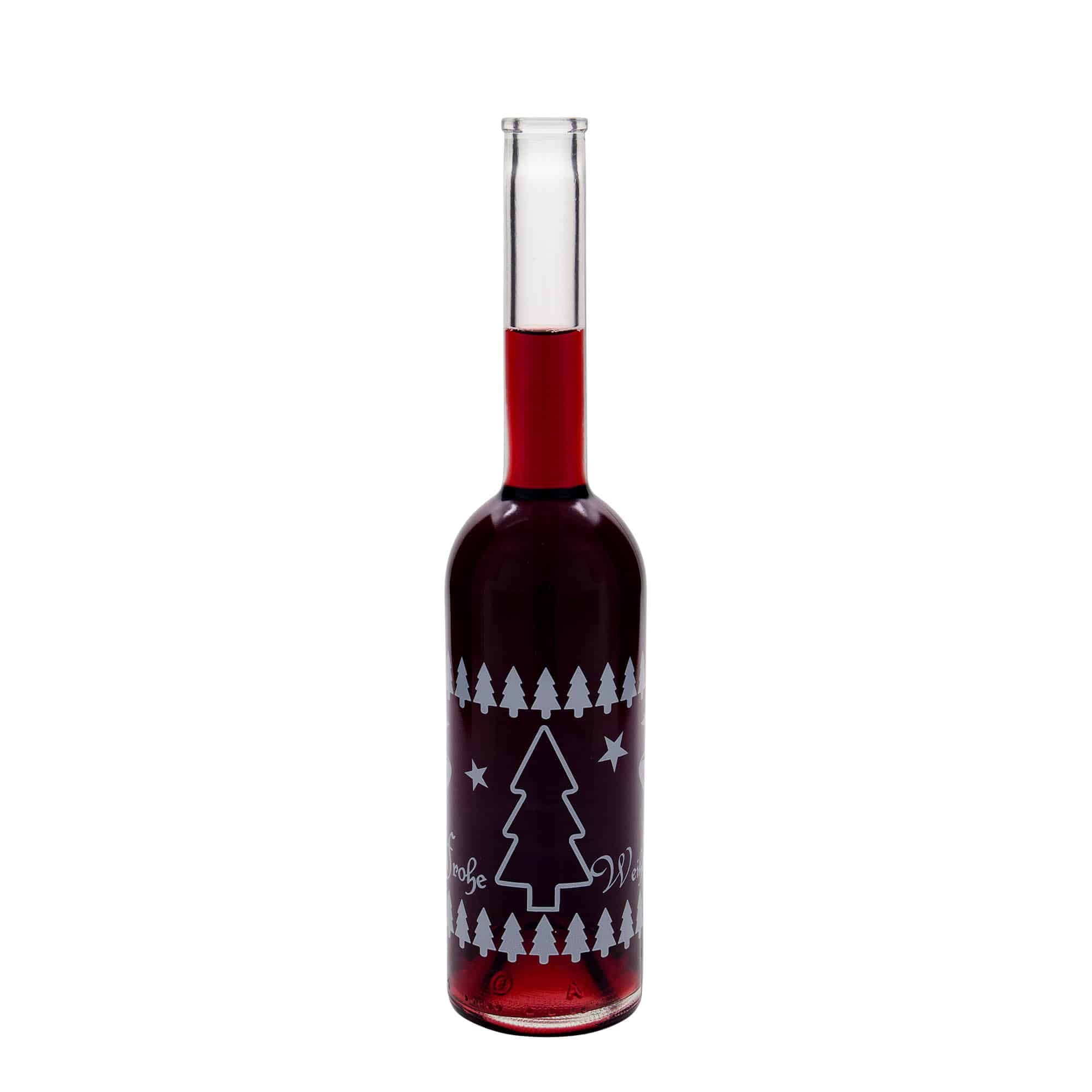 Botella de vidrio de 500 ml 'Opera', motivo: Navidad clásica, boca: corcho