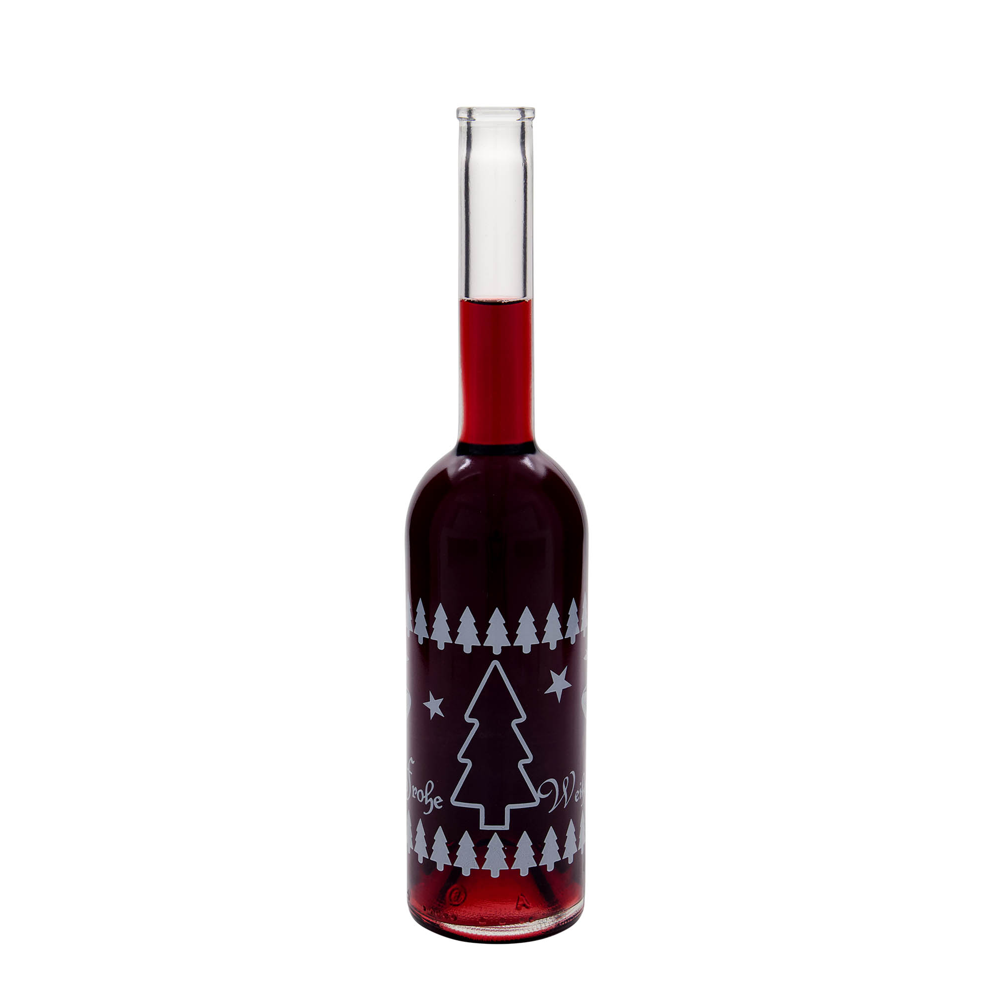 Botella de vidrio de 500 ml 'Opera', motivo: Navidad clásica, boca: corcho