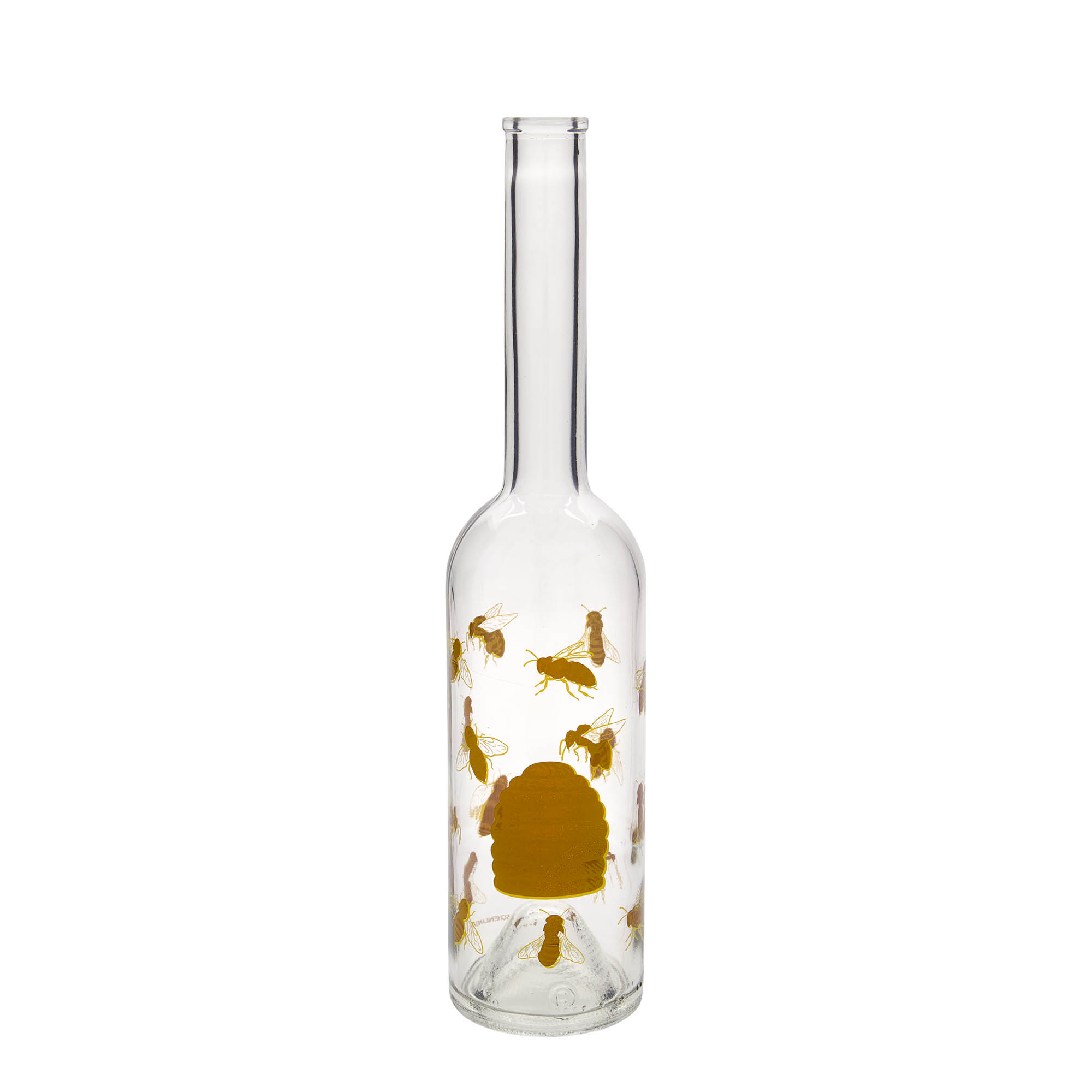 Botella de vidrio de 500 ml 'Opera', motivo: abejas, boca: corcho