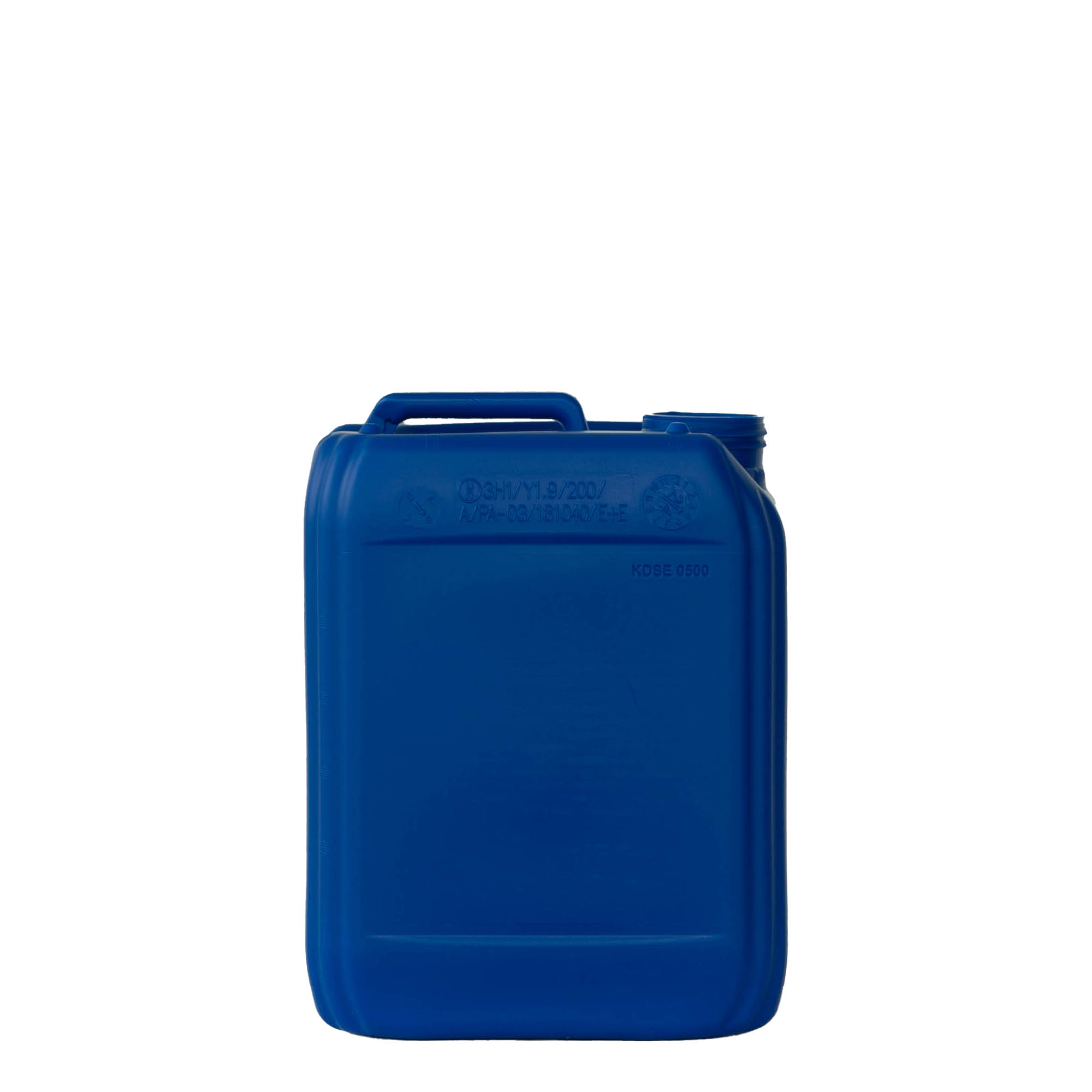 Bidón de 5 l, rectangular, plástico HDPE, azul, boca: ND 55