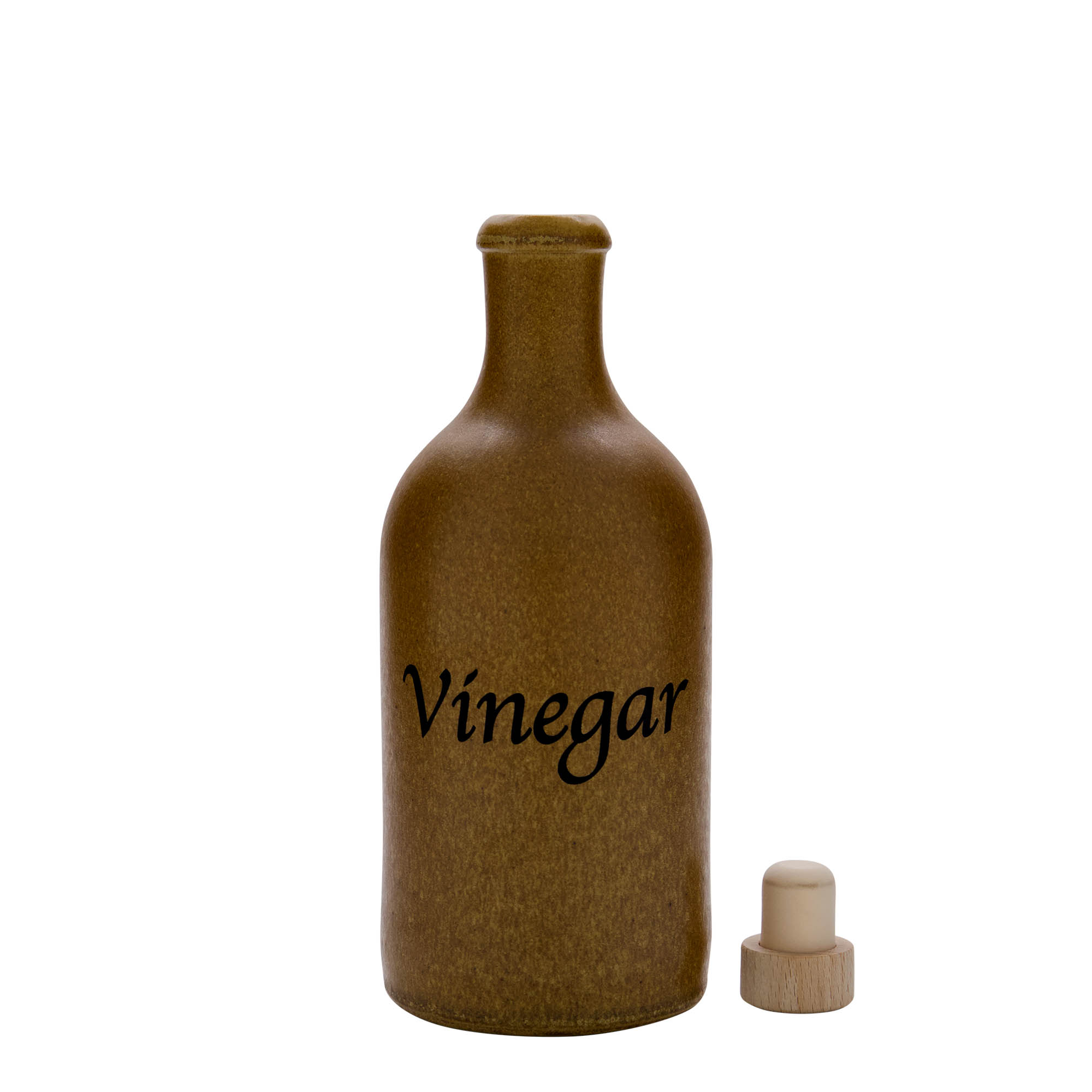 Jarra de barro de 500 ml, motivo: Vinagre, gres, marrón-cristal, boca: corcho Jarra de barro de 500 ml, motivo: Vinagre, gres, marrón-cristal, boca: corcho