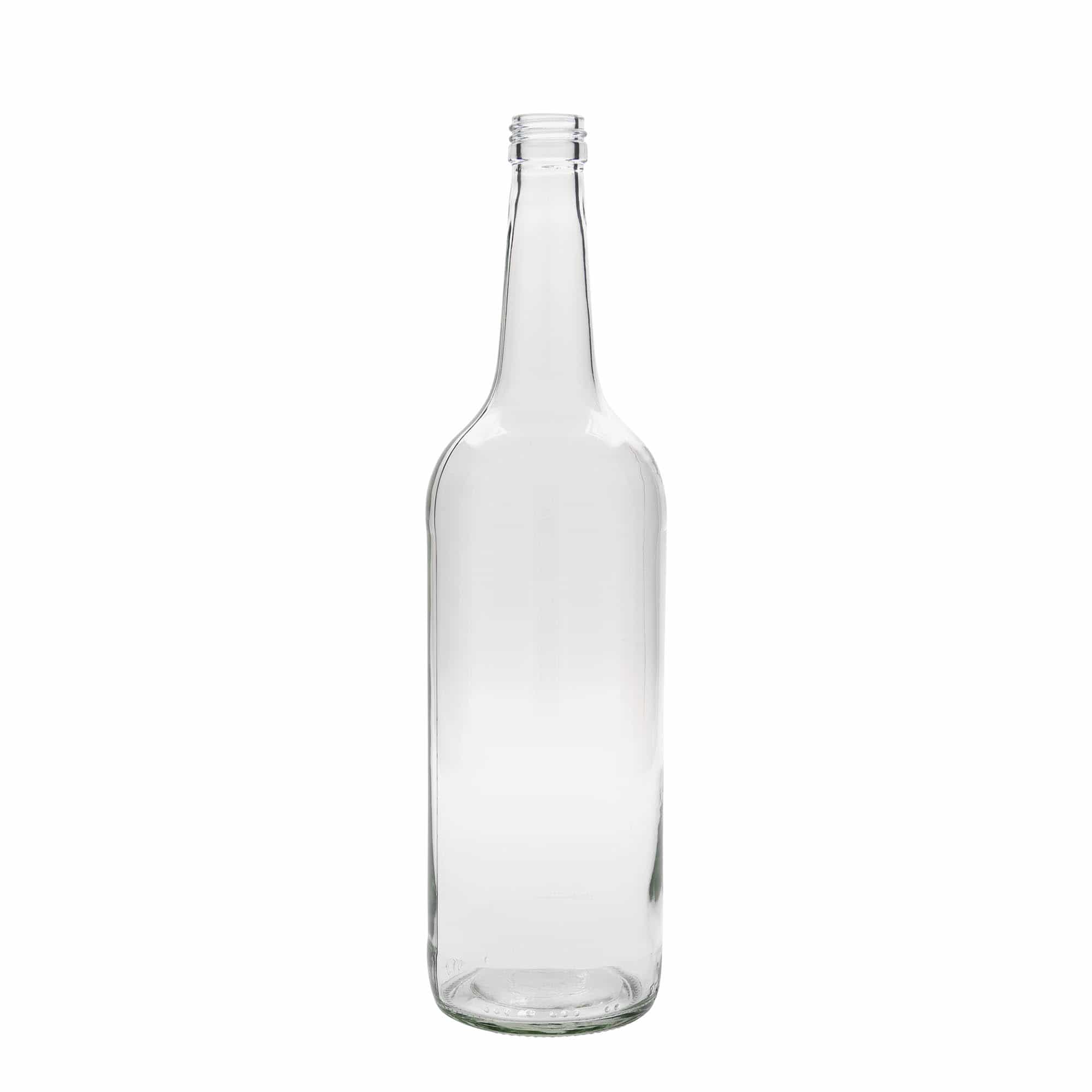 Botella de vidrio de 1.000 ml, cuello recto, boca: PP 28