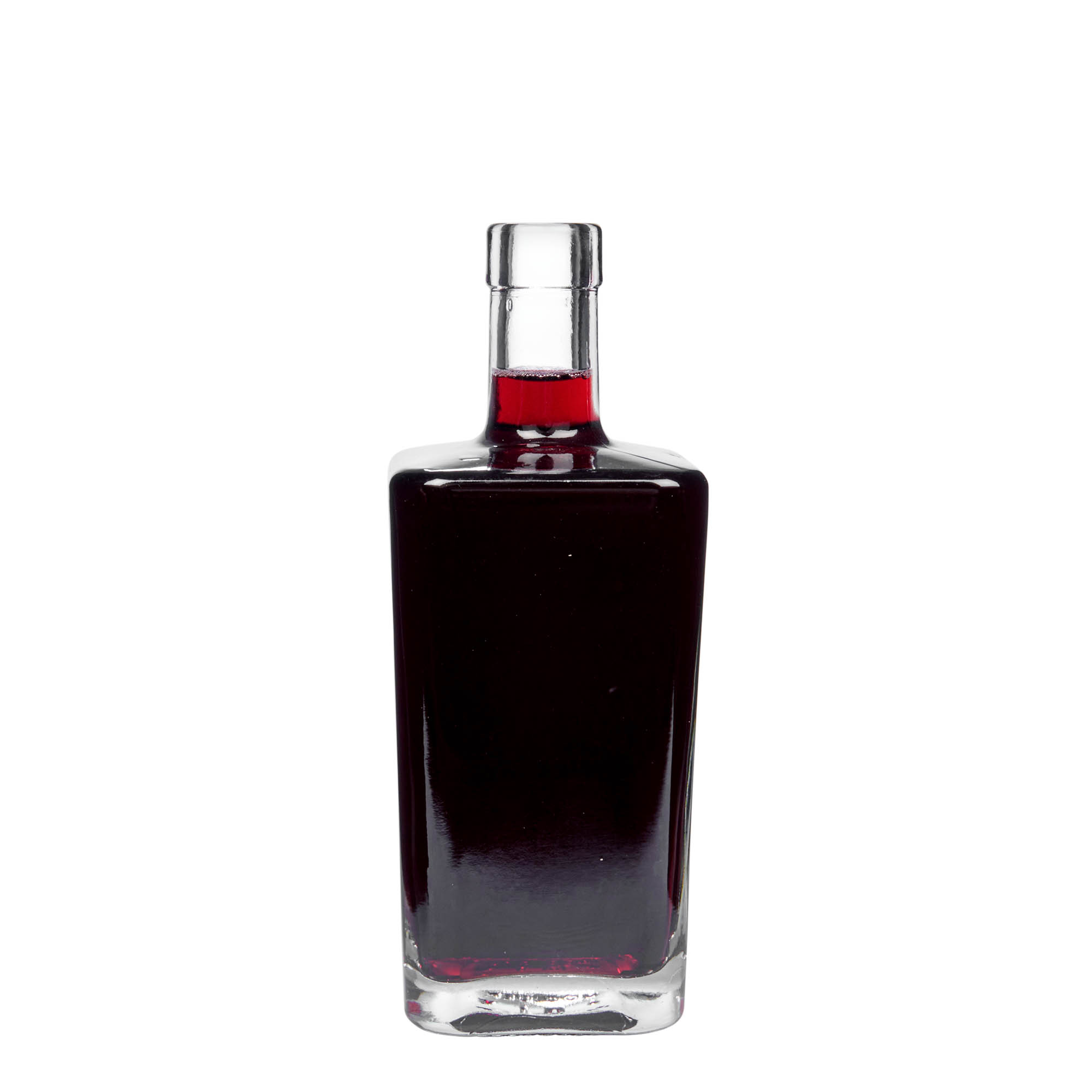 Botella de vidrio de 500 ml 'Noel', cuadrada, boca: corcho