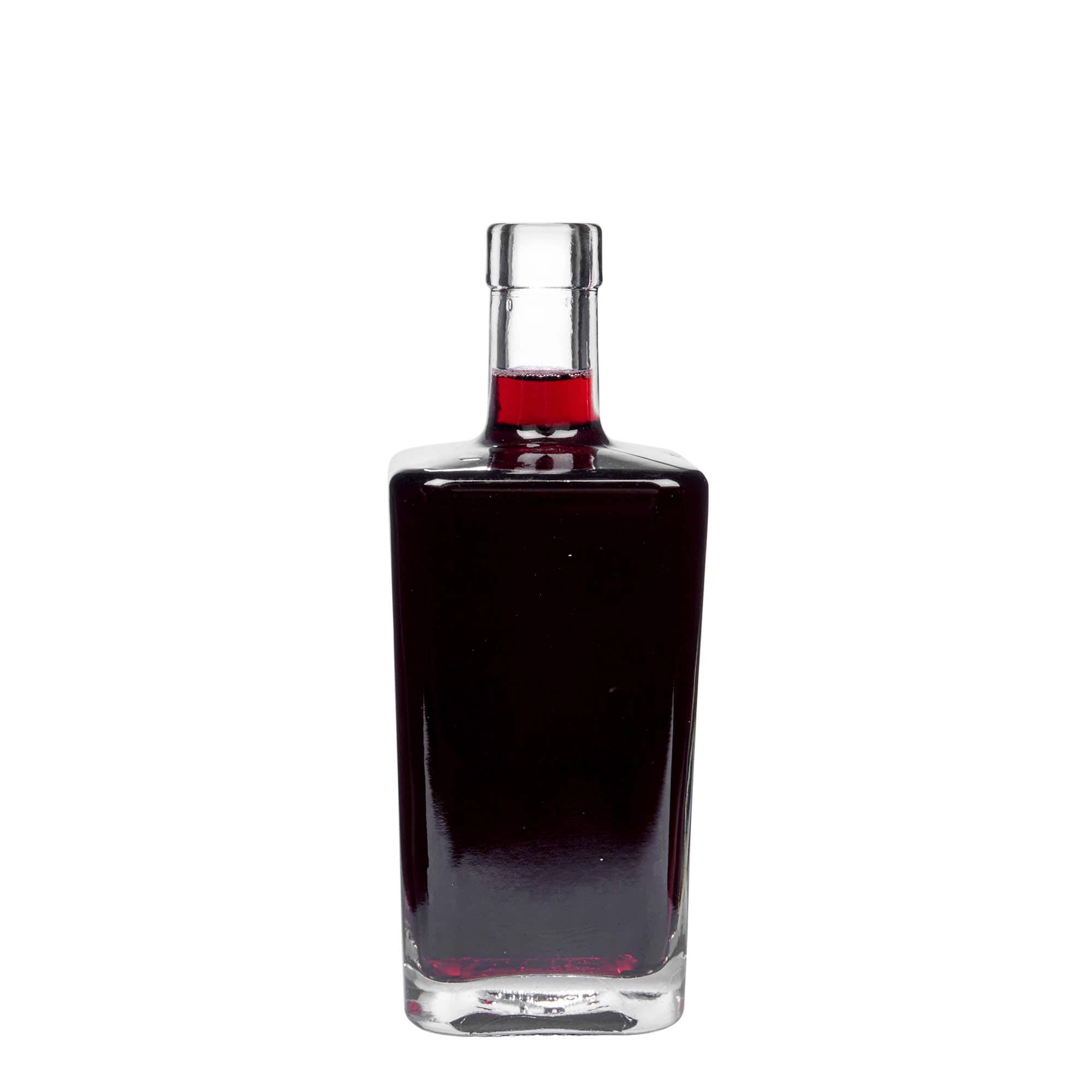 Botella de vidrio de 500 ml 'Noel', cuadrada, boca: corcho