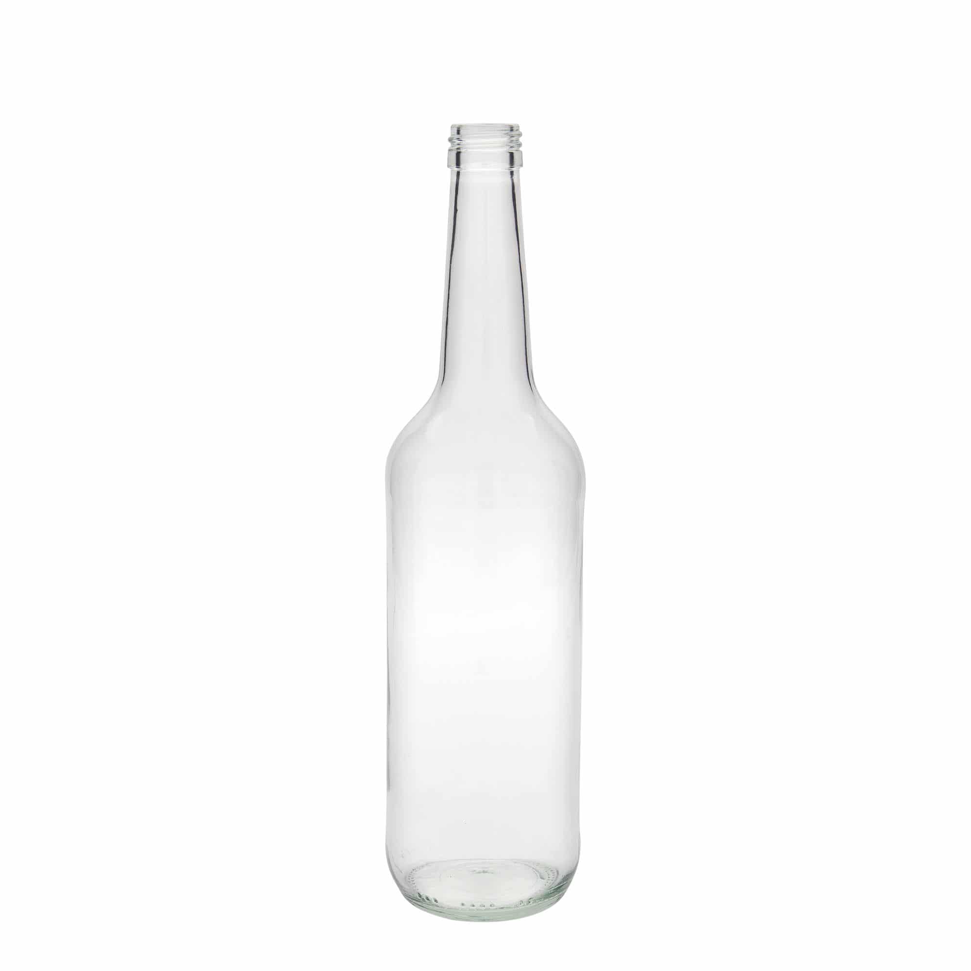 Botella de vidrio con cuello recto de 700 ml, boca: PP 28
