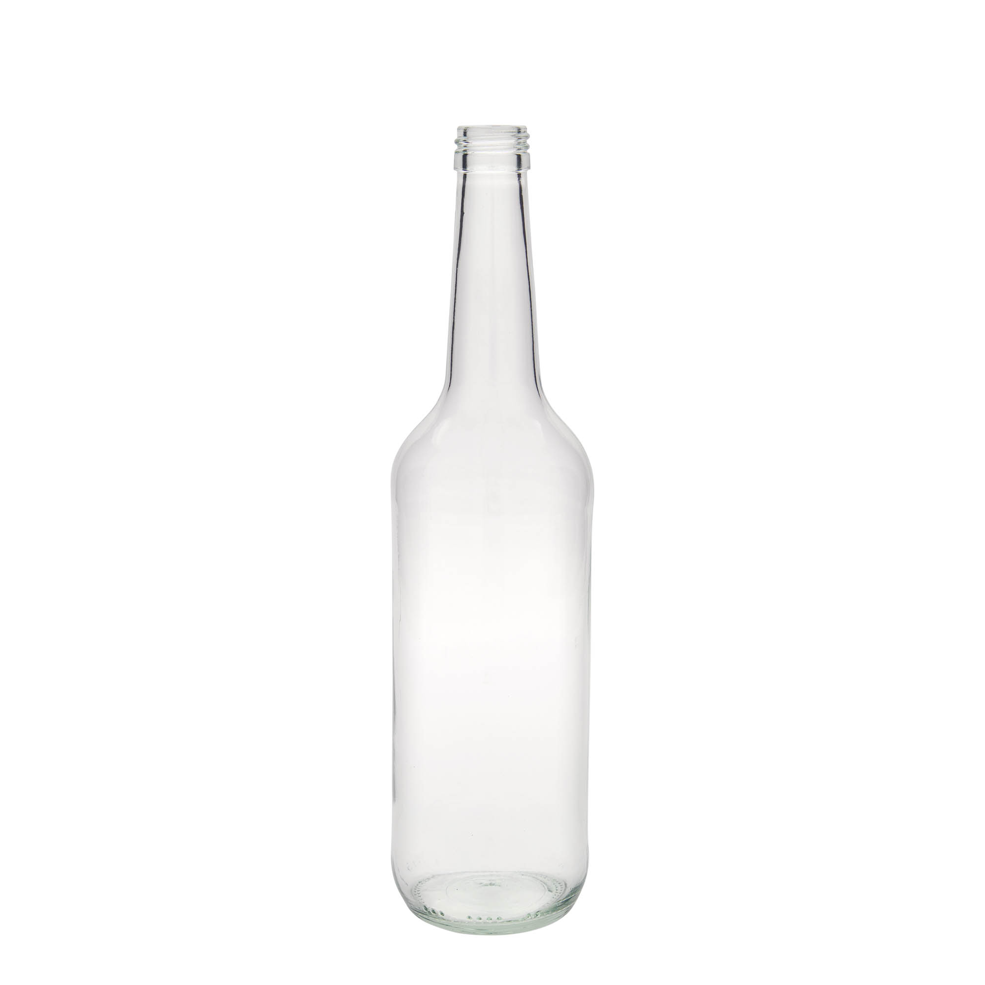 Botella de vidrio de 700 ml con cuello recto, boca: PP 28