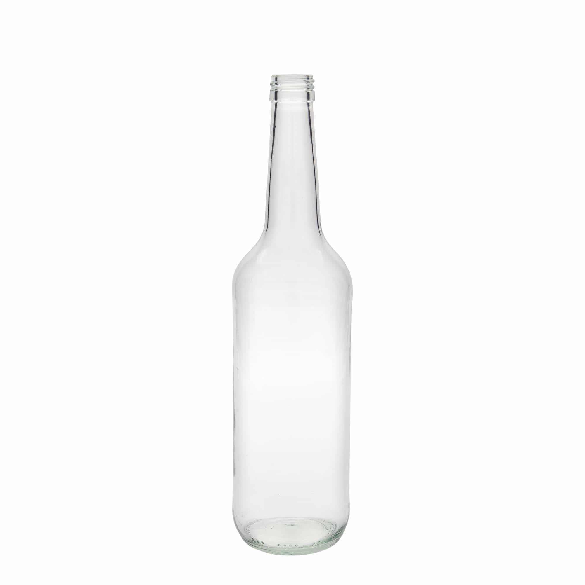 Botella de vidrio de 700 ml con cuello recto, boca: PP 28